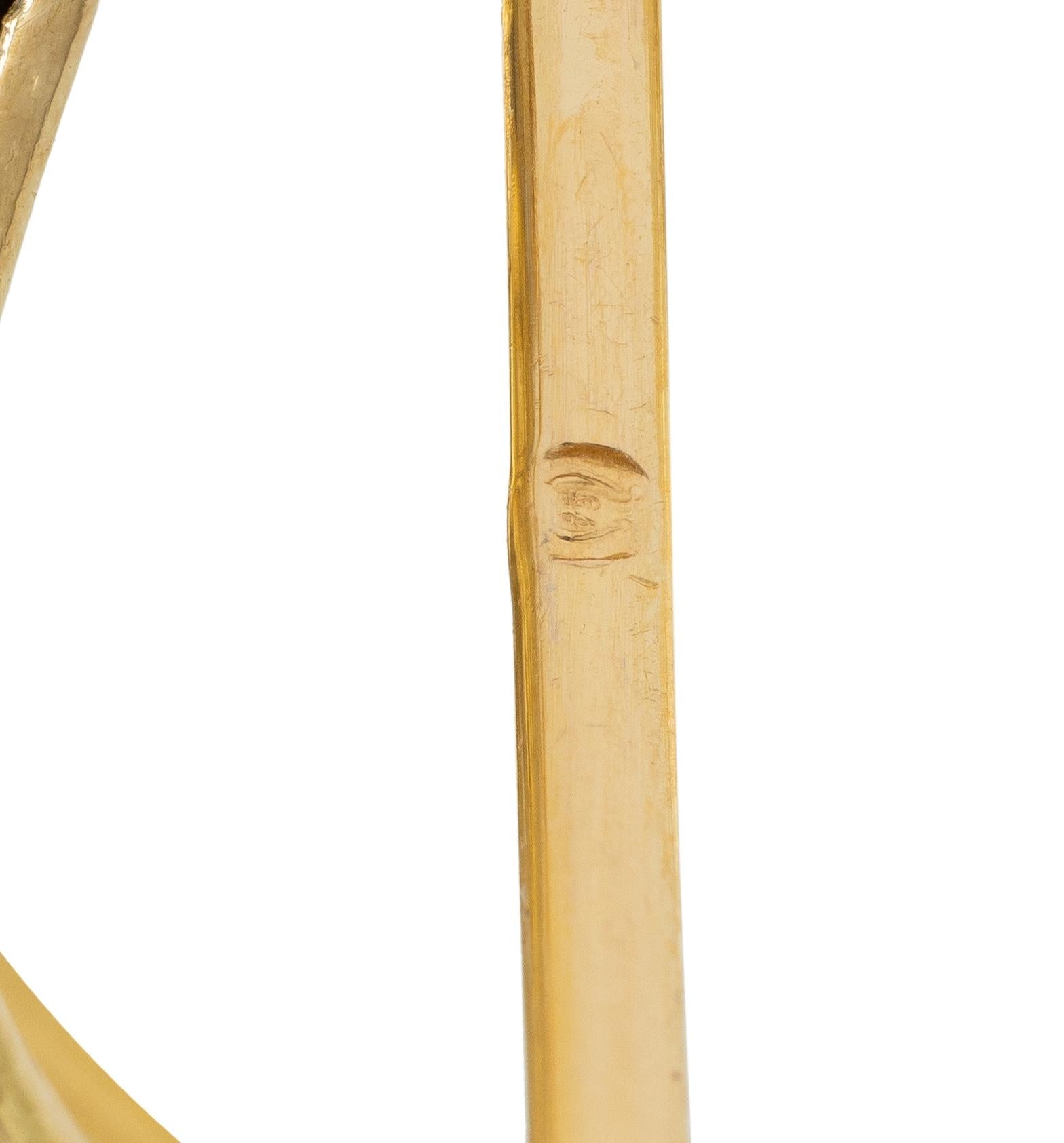 Bvlgari French 1950's Diamond Platinum 18K Gold Vintage Spray Brooch