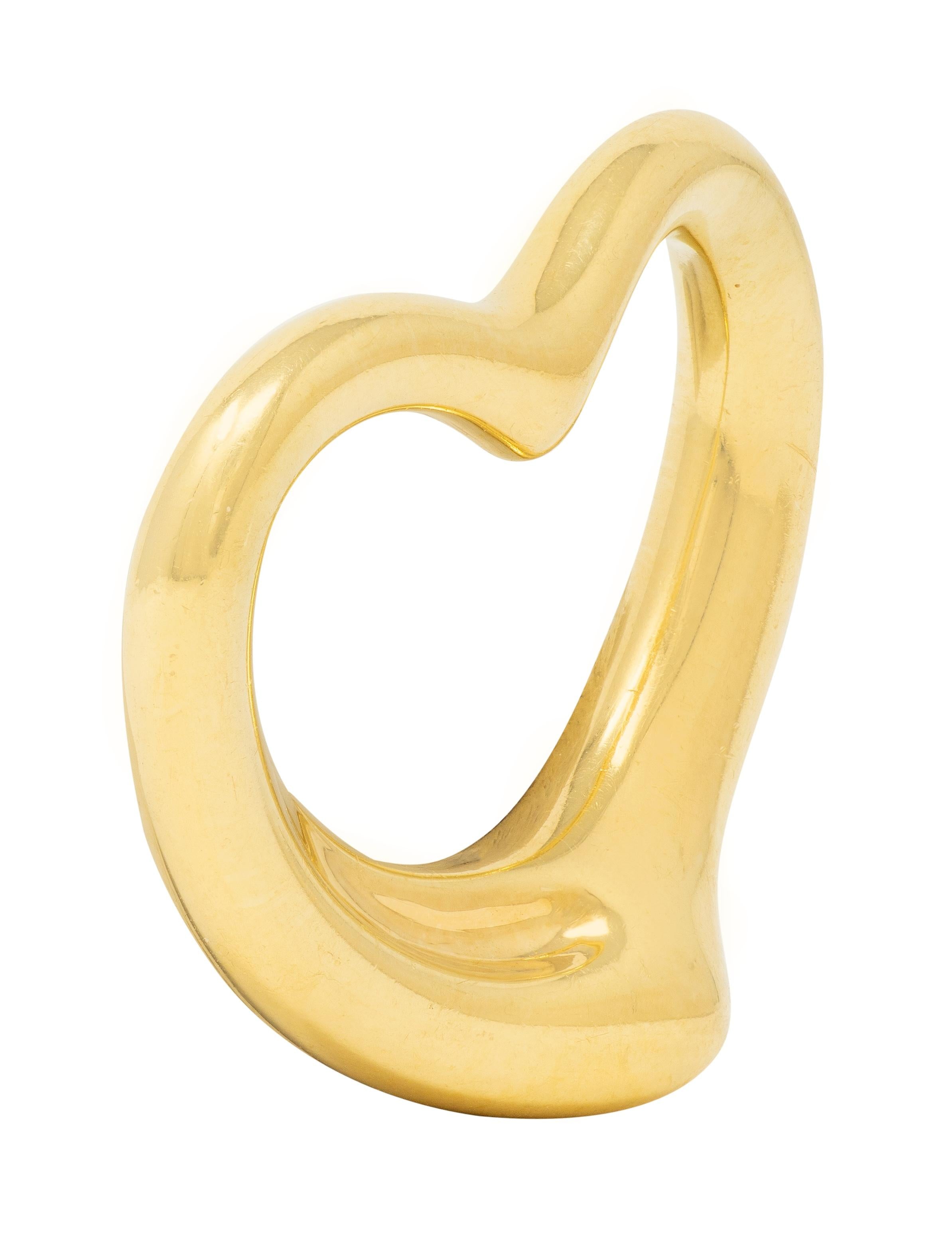 Elsa Peretti Tiffany & Co. 1990's 18K Yellow Gold Vintage Open Heart Pendant