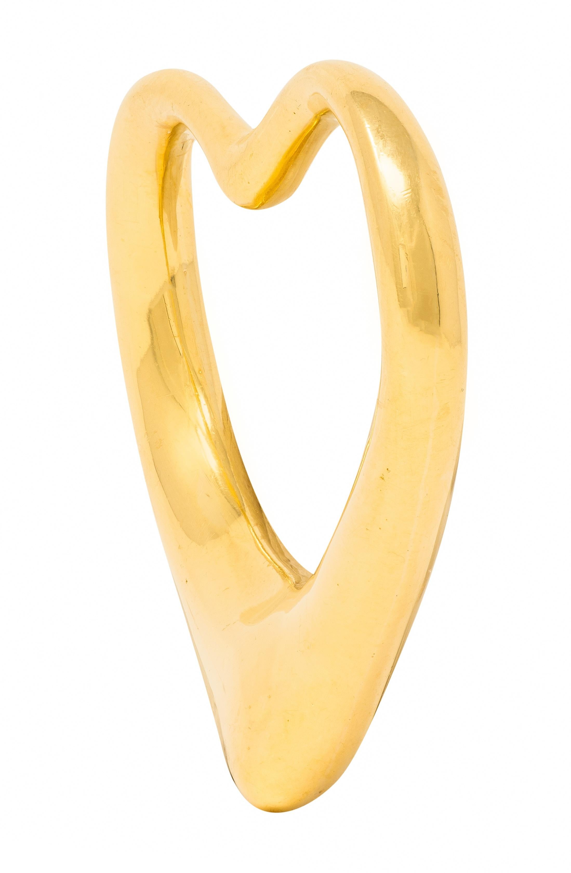 Elsa Peretti Tiffany & Co. 1990's 18K Yellow Gold Vintage Open Heart Pendant