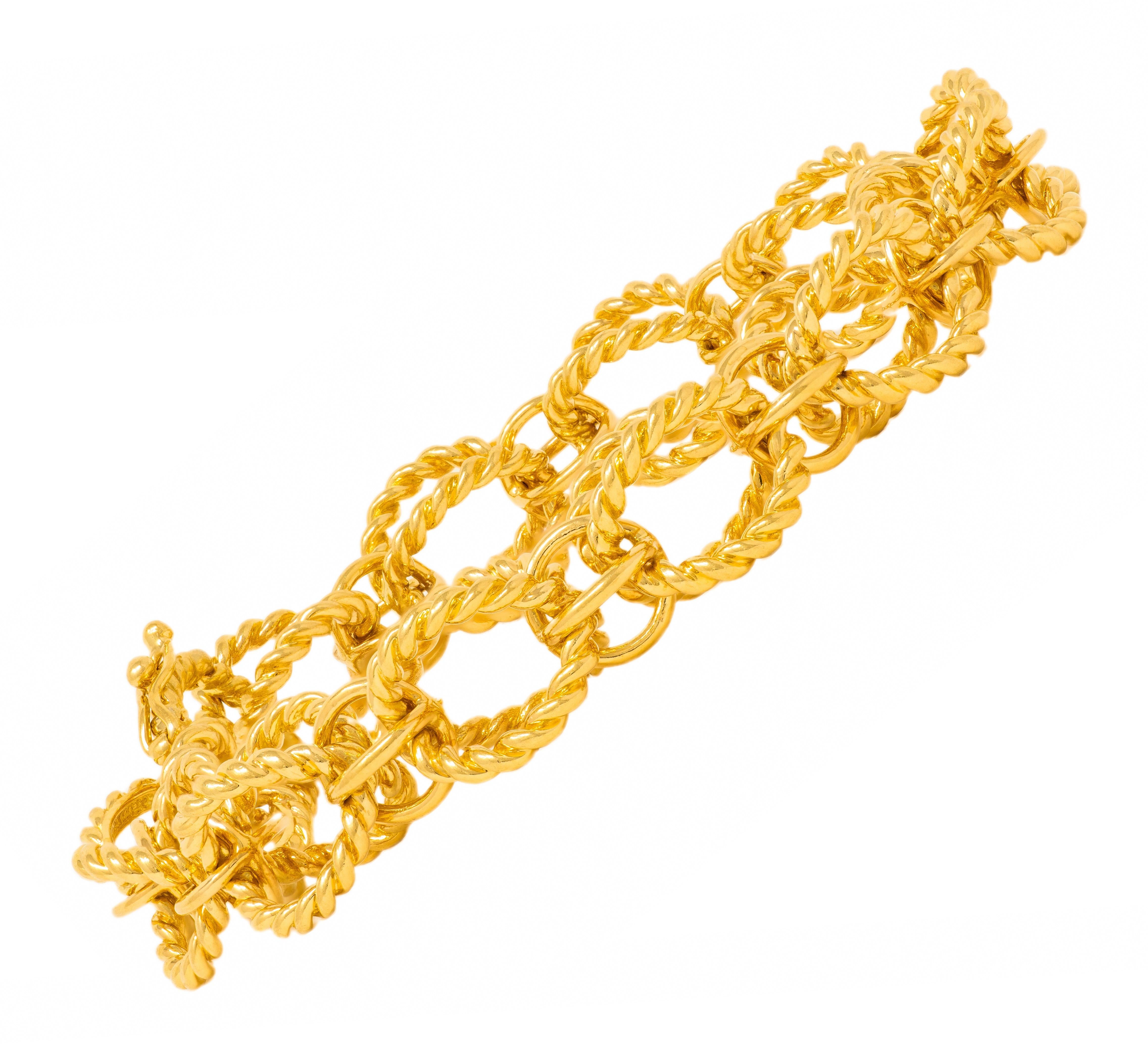 Tiffany & Co. Schlumberger 1960's 18K Gold Twisted Sphere Link Vintage Bracelet