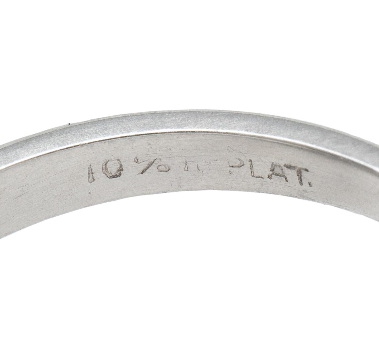 Mid-Century 1.60 CTW Diamond Platinum Knife Edge Vintage Engagement Ring GIA