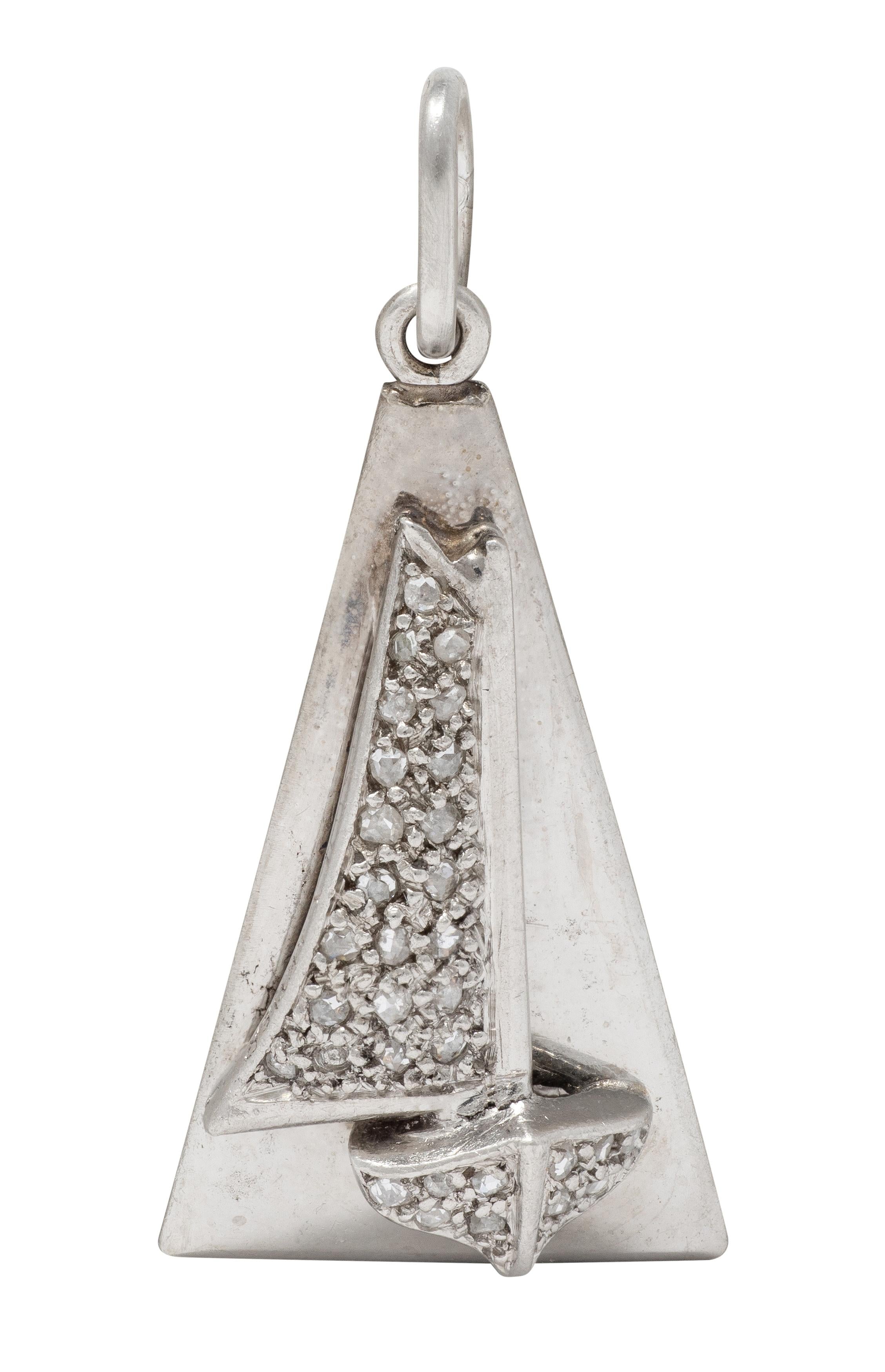 Cartier Art Deco Diamond Platinum Vintage Sailboat Charm