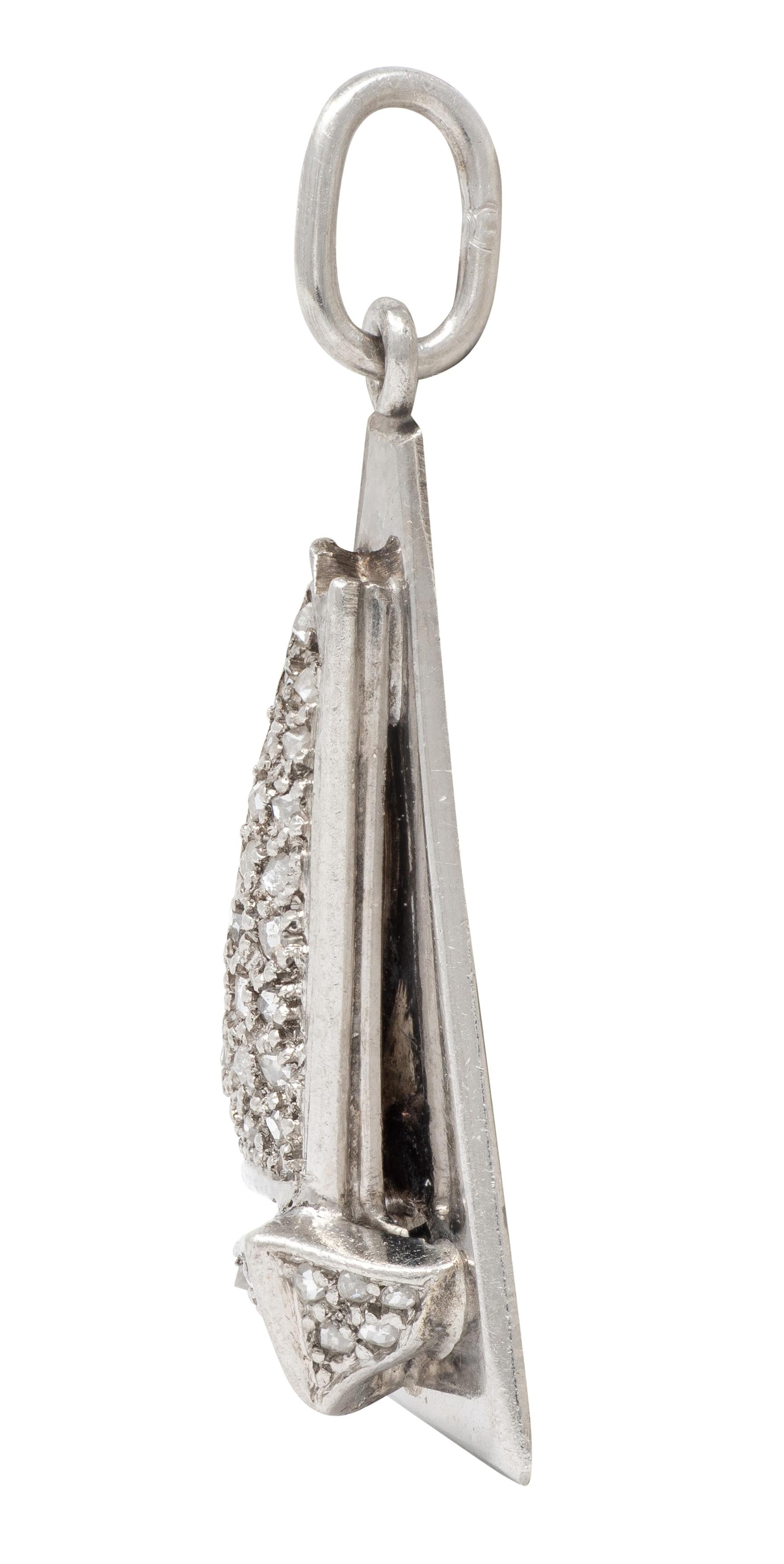 Cartier Art Deco Diamond Platinum Vintage Sailboat Charm