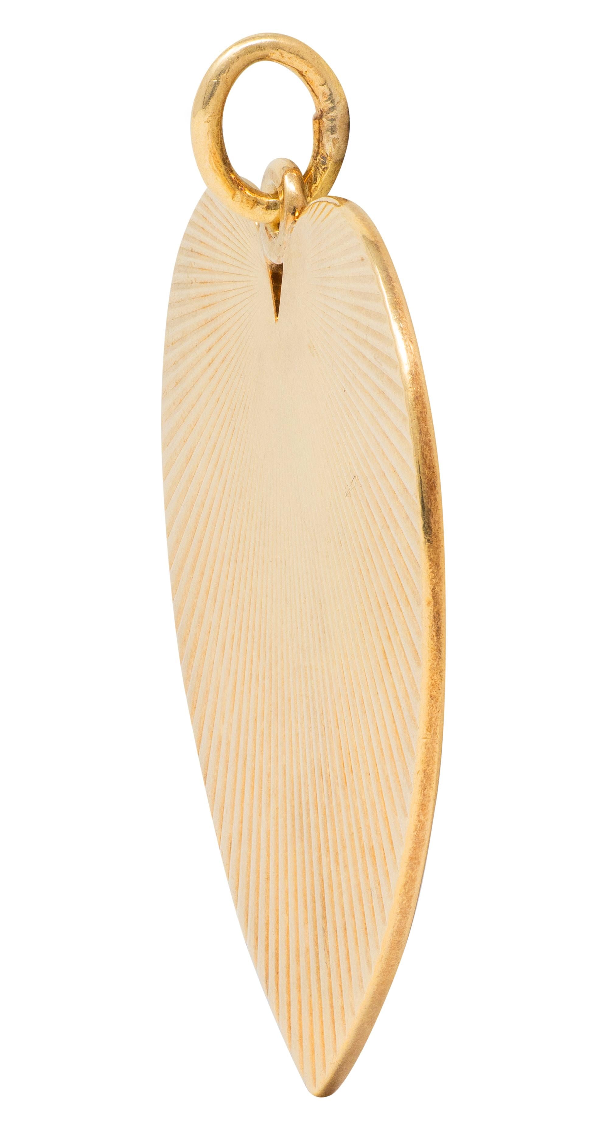 Tiffany & Co. 1953 14 Karat Yellow Gold Vintage Heart Pendant