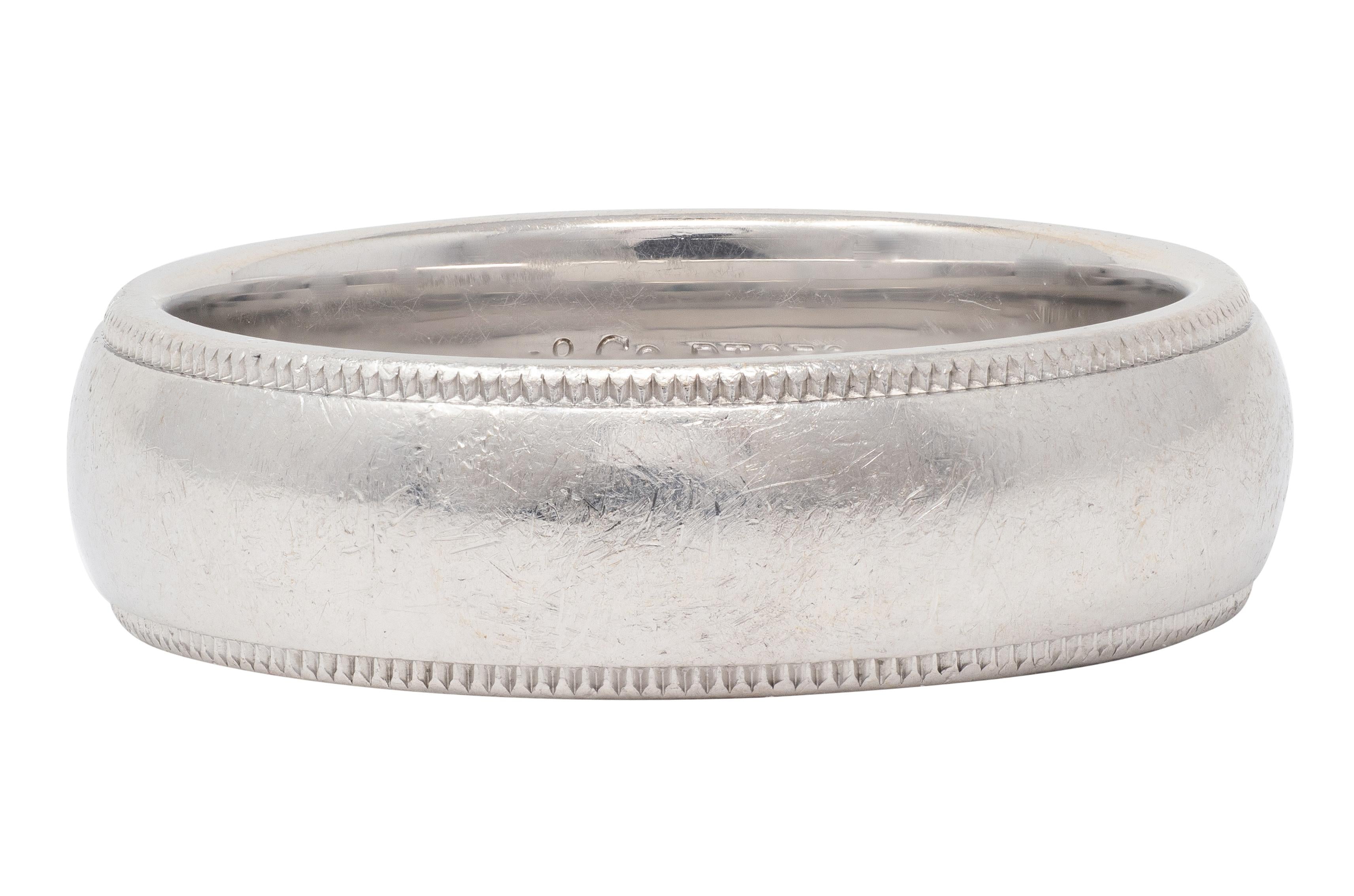 Tiffany & Co. 2000's Platinum Milgrain Wedding Band Ring
