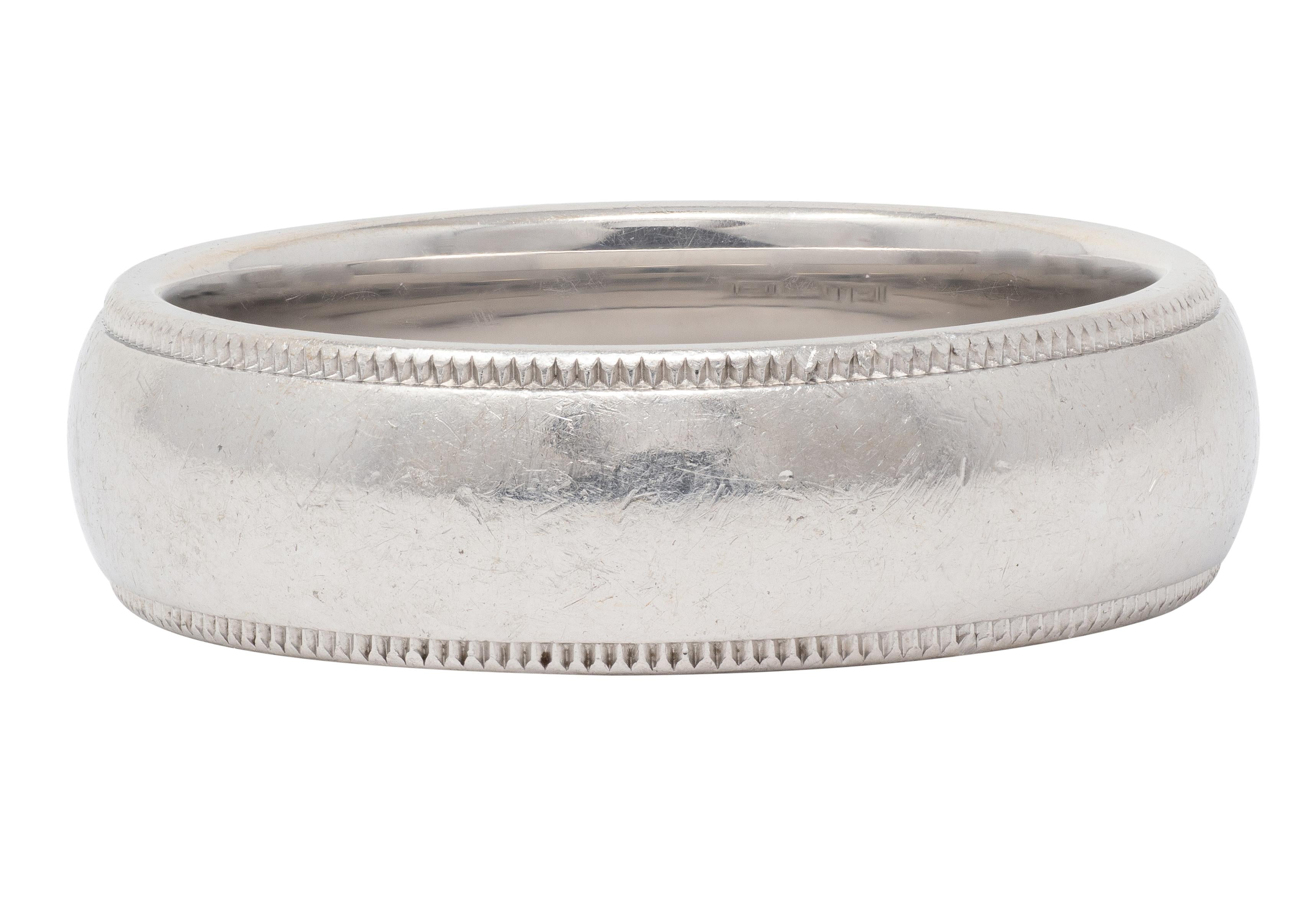Tiffany & Co. 2000's Platinum Milgrain Wedding Band Ring