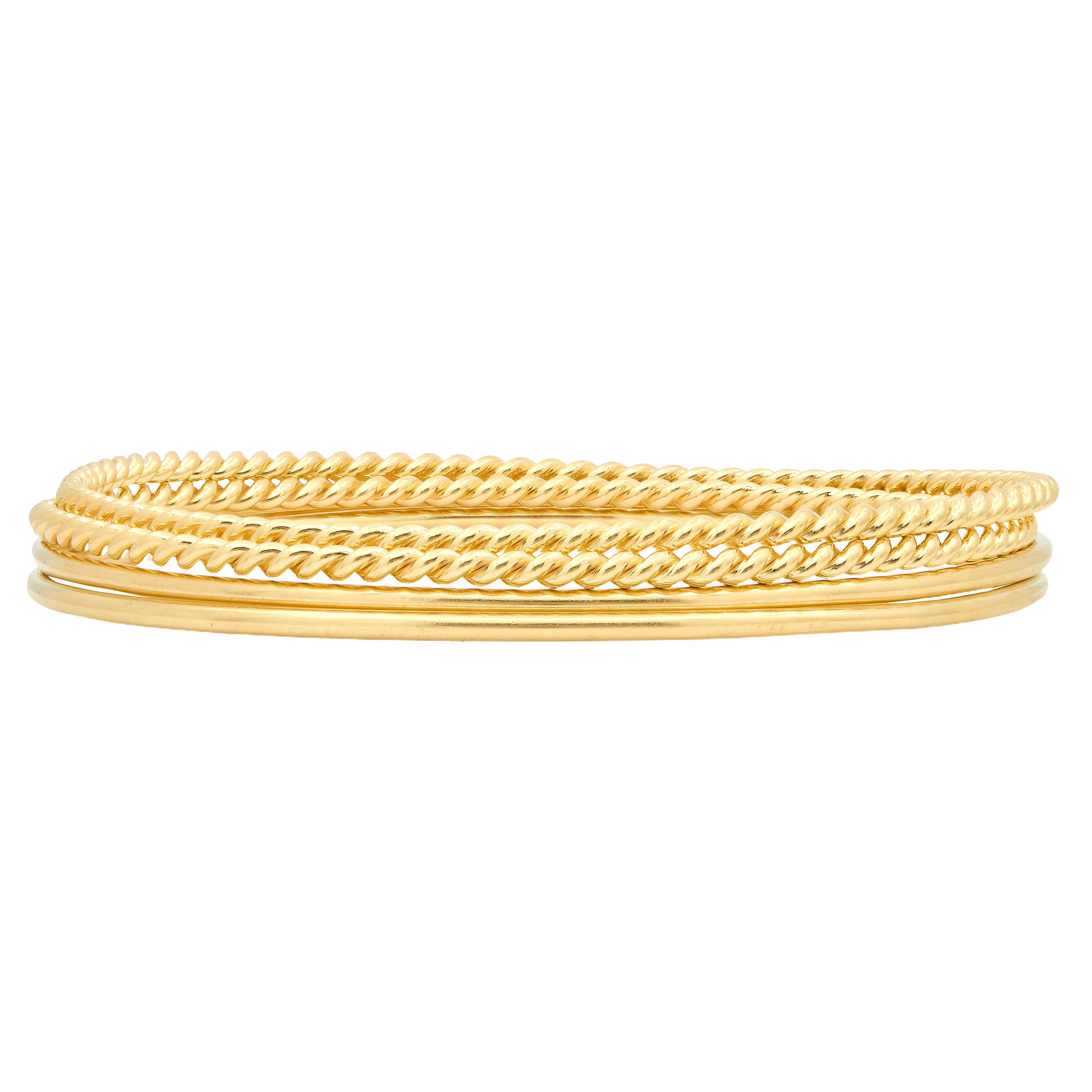 Tiffany & Co. 2000's 18 Karat Yellow Gold Set Of Bangle Bracelets