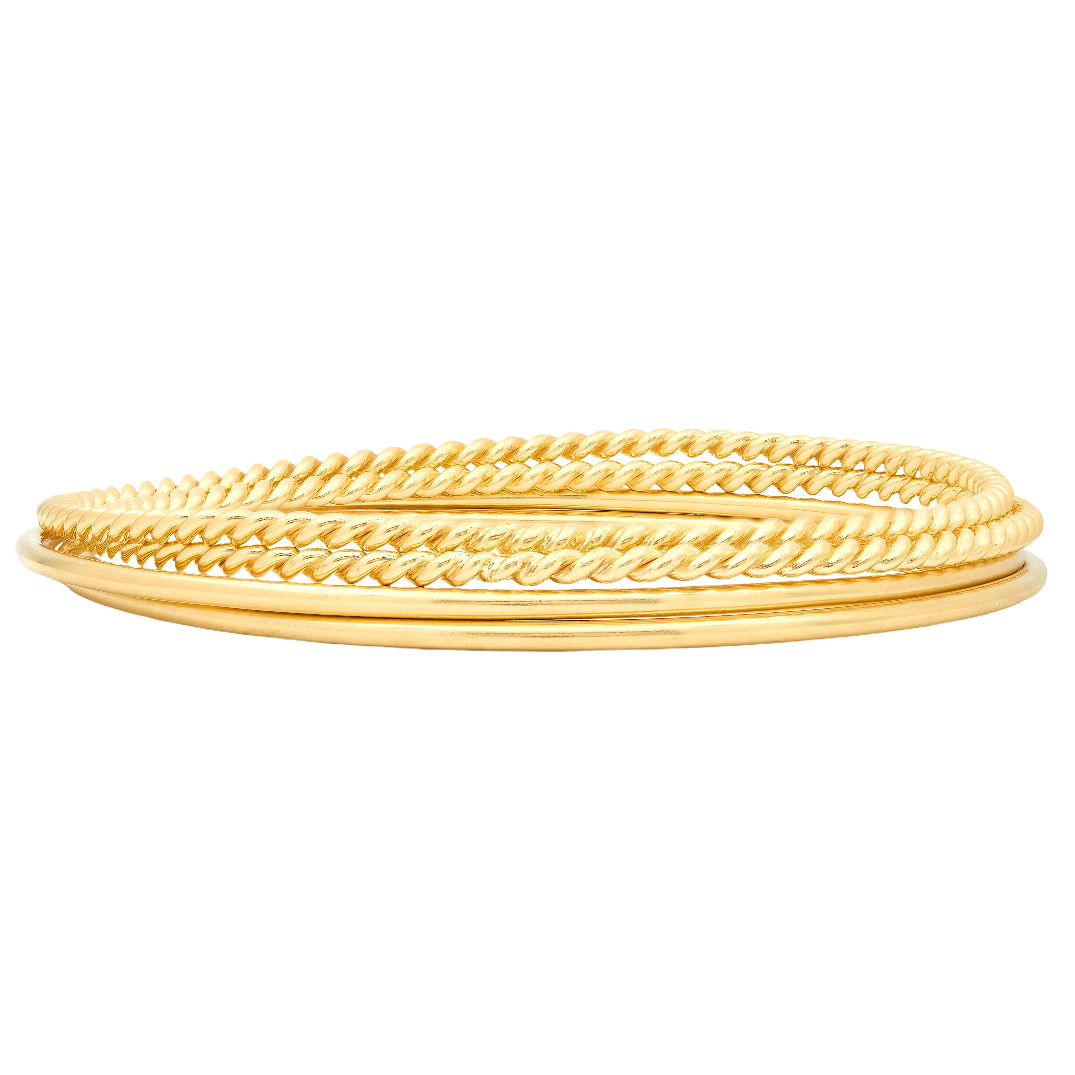 Tiffany & Co. 2000's 18 Karat Yellow Gold Set Of Bangle Bracelets