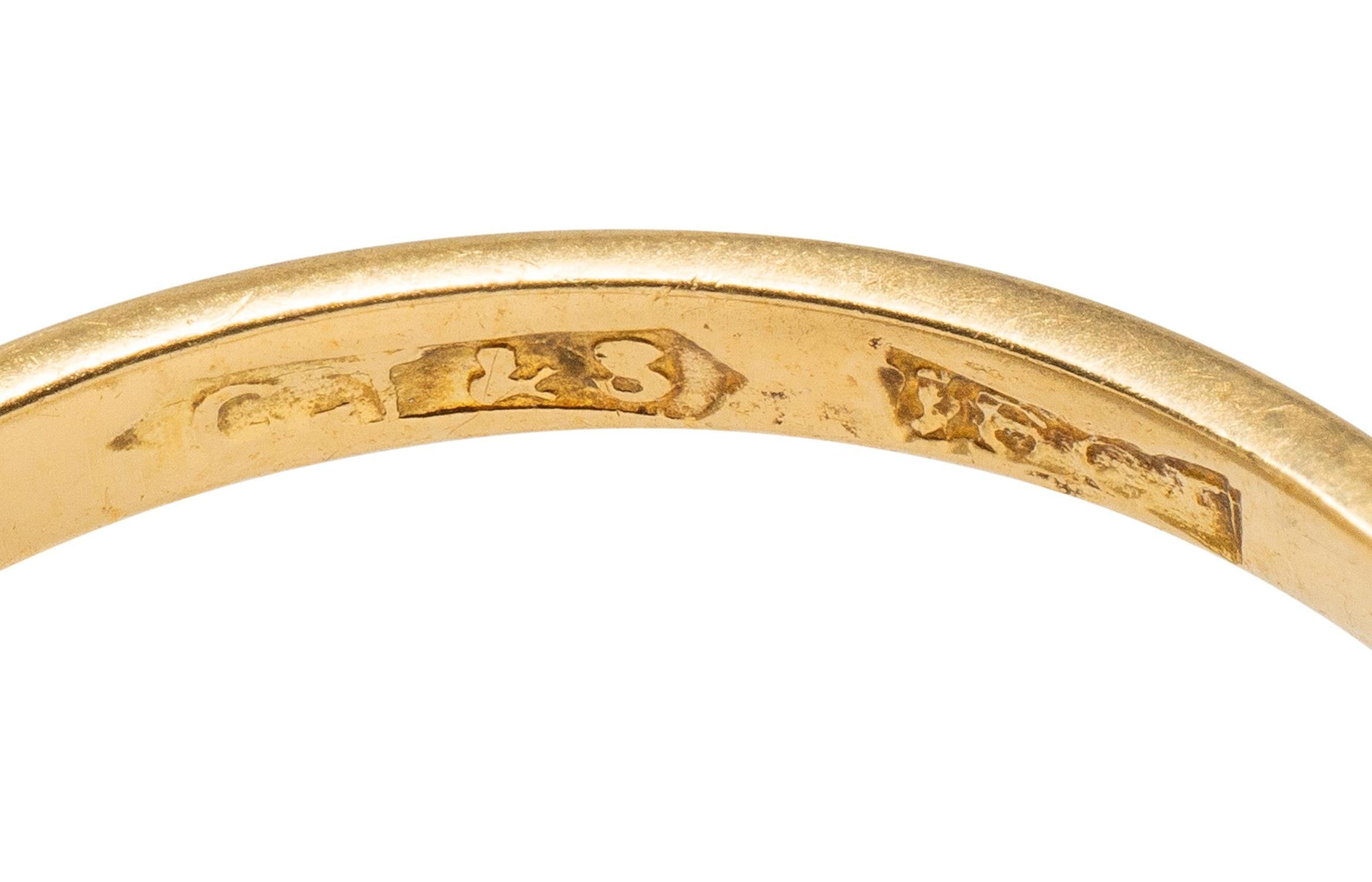 Edwardian 0.62 CTW Old Mine Diamond Platinum 18 K Gold Antique Engagement Ring