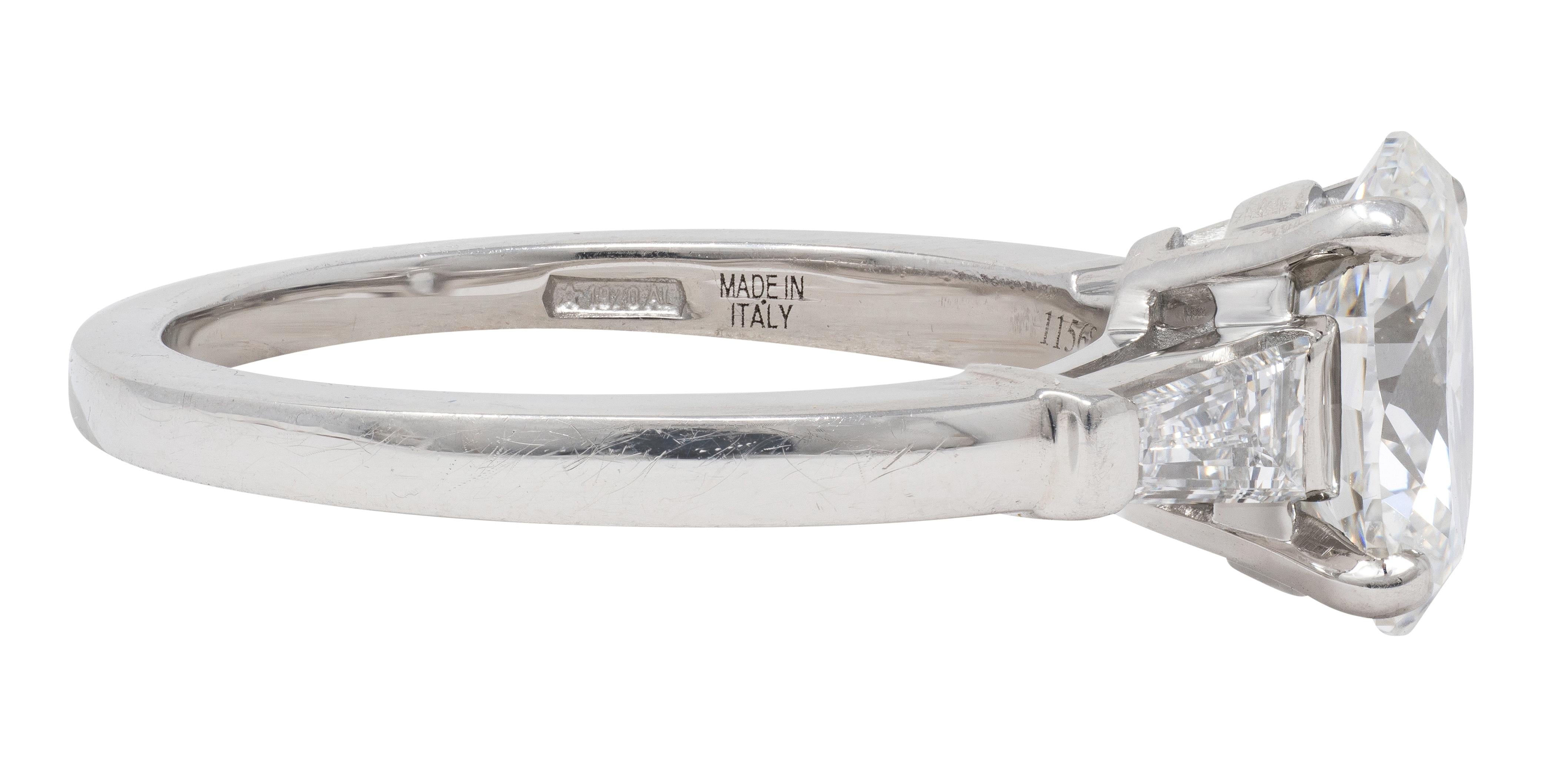 Bulgari 1.36 CTW Oval Cut Diamond Platinum Contemporary Engagement Ring GIA