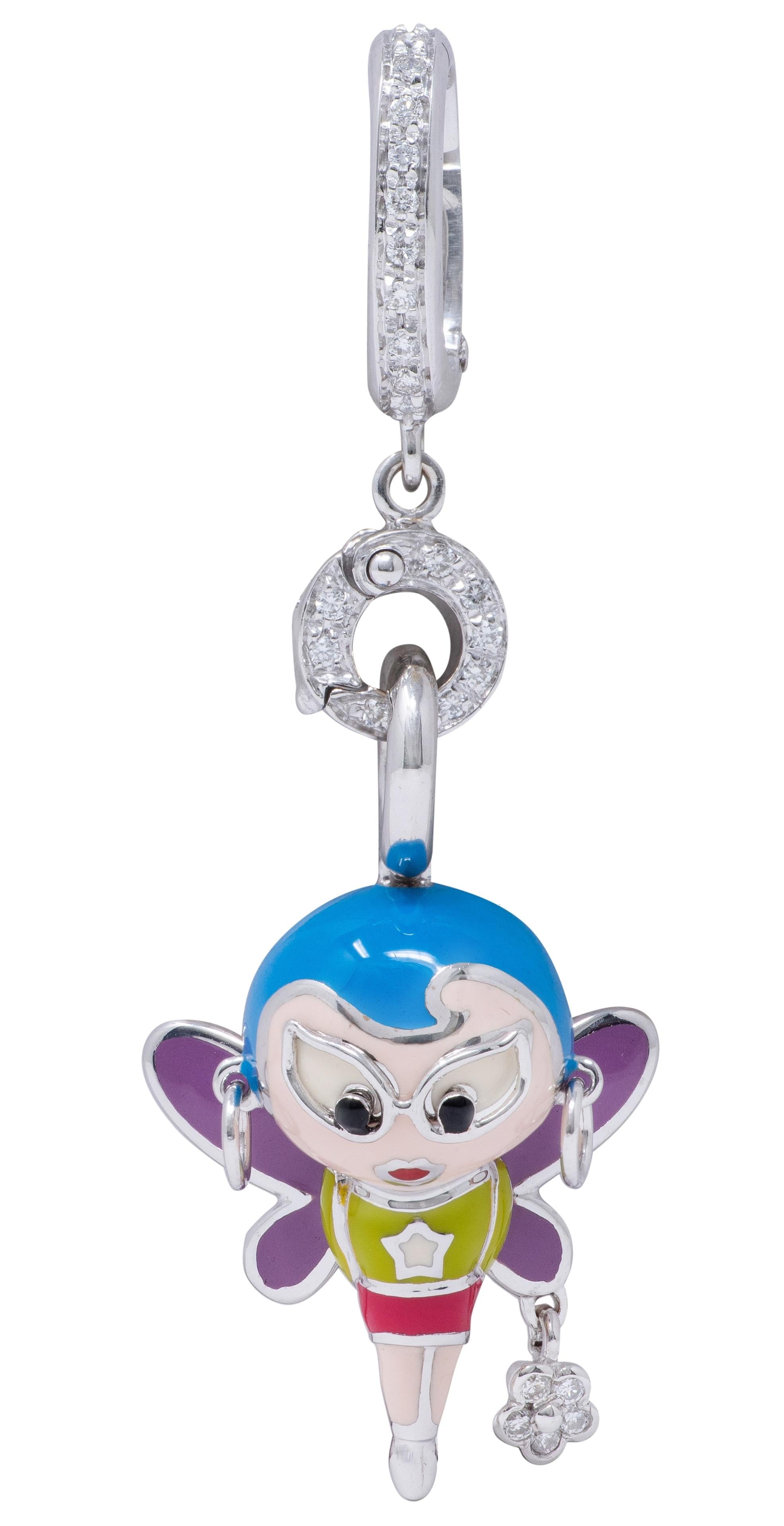 Aaron Basha 2000's Diamond Enamel Supergirl Charm