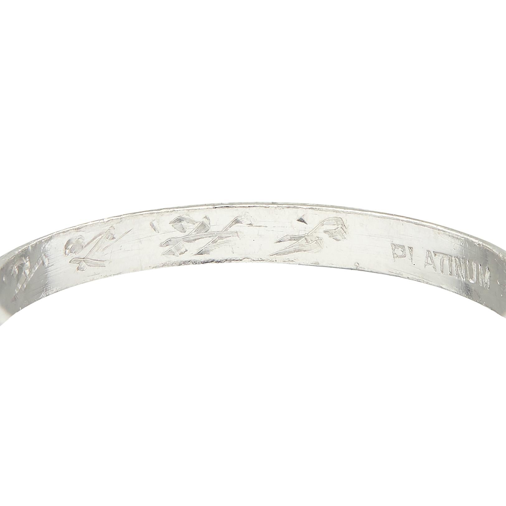 Art Deco 1932 Platinum Orange Blossom Vintage Wedding Band Ring