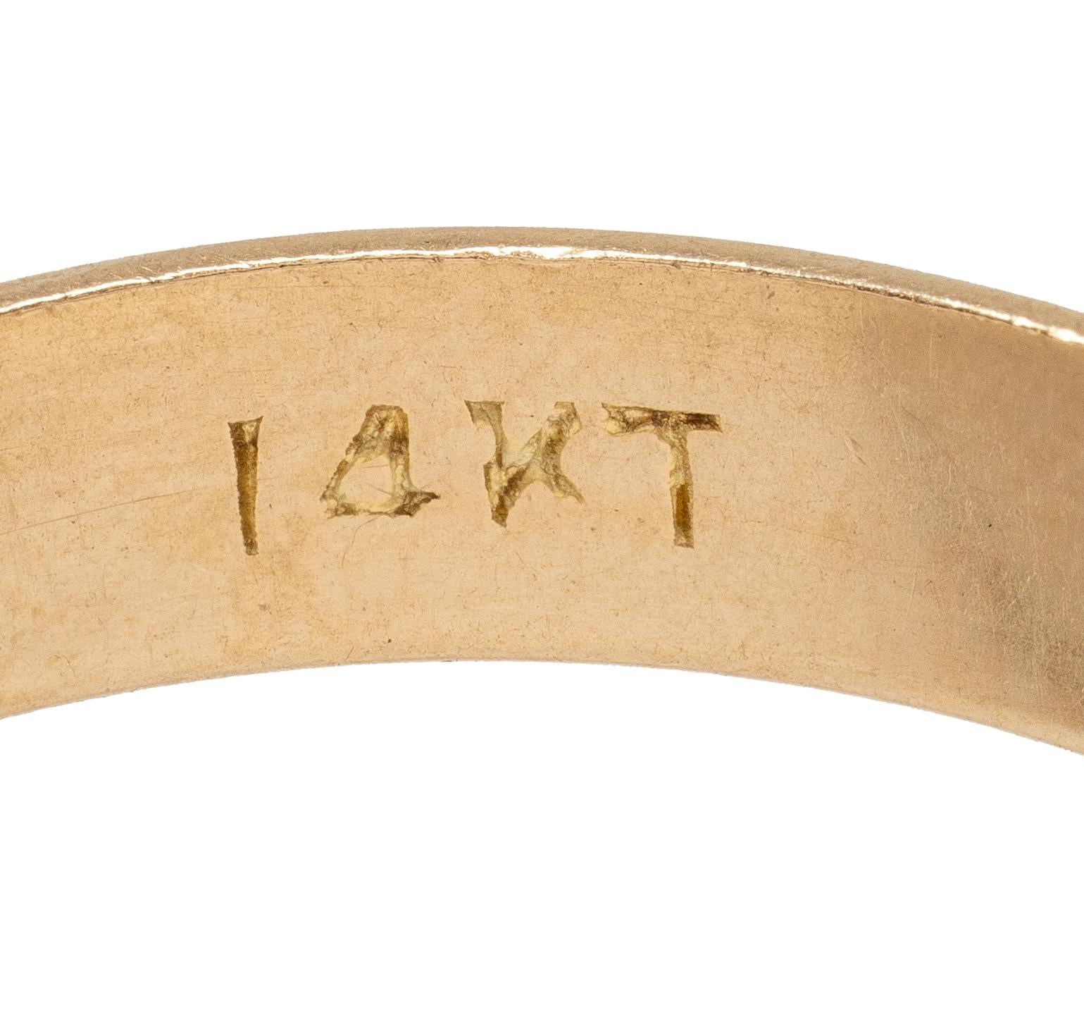 Art Deco 14 Karat Yellow Gold Vintage Orange Blossom Wedding Band Ring