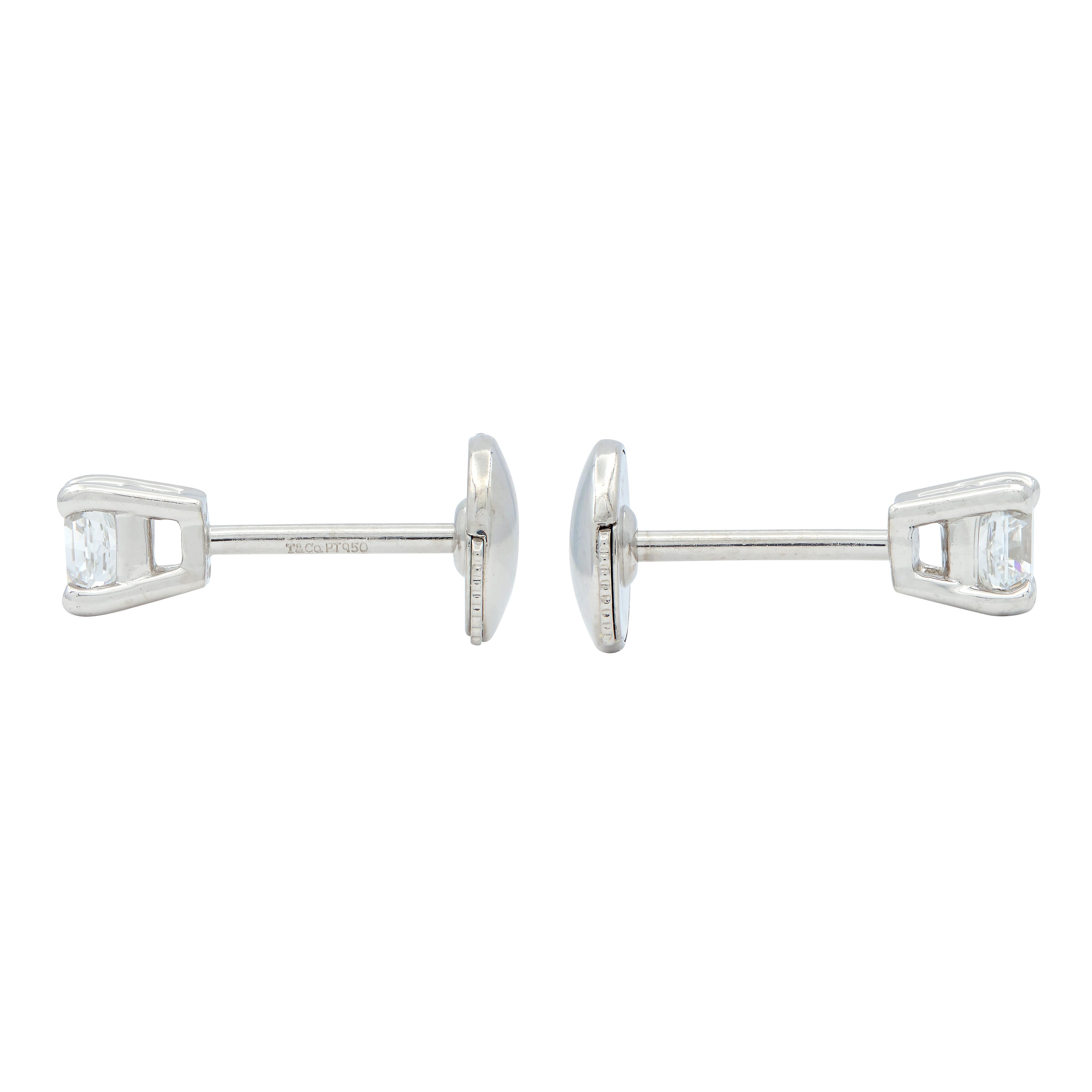 Tiffany & Co. 2000's Lucida Diamond Platinum Stud Earrings