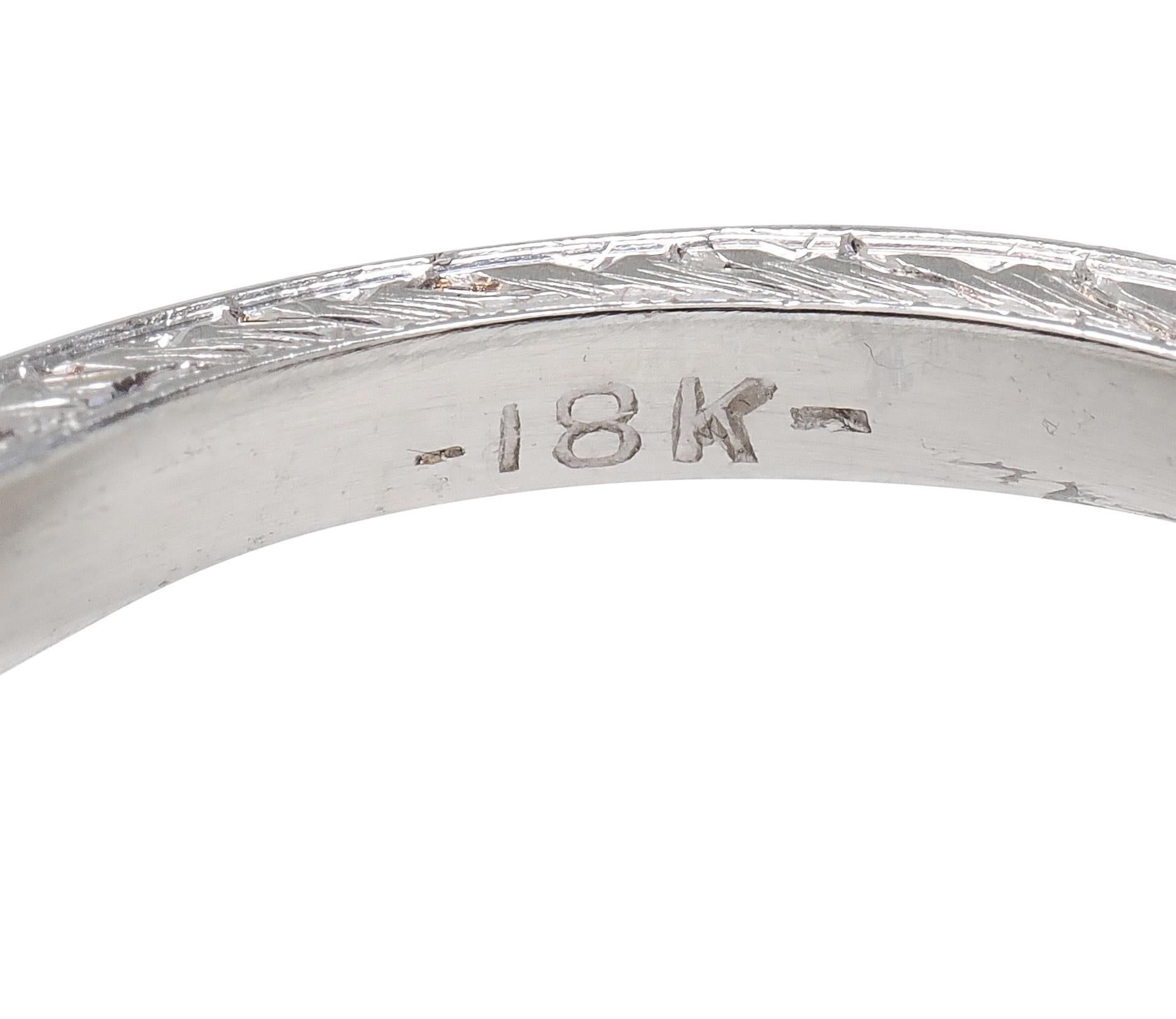 Art Deco 2.69 CTW Old Mine Cut 18 Karat White Gold Vintage Engagement Ring GIA