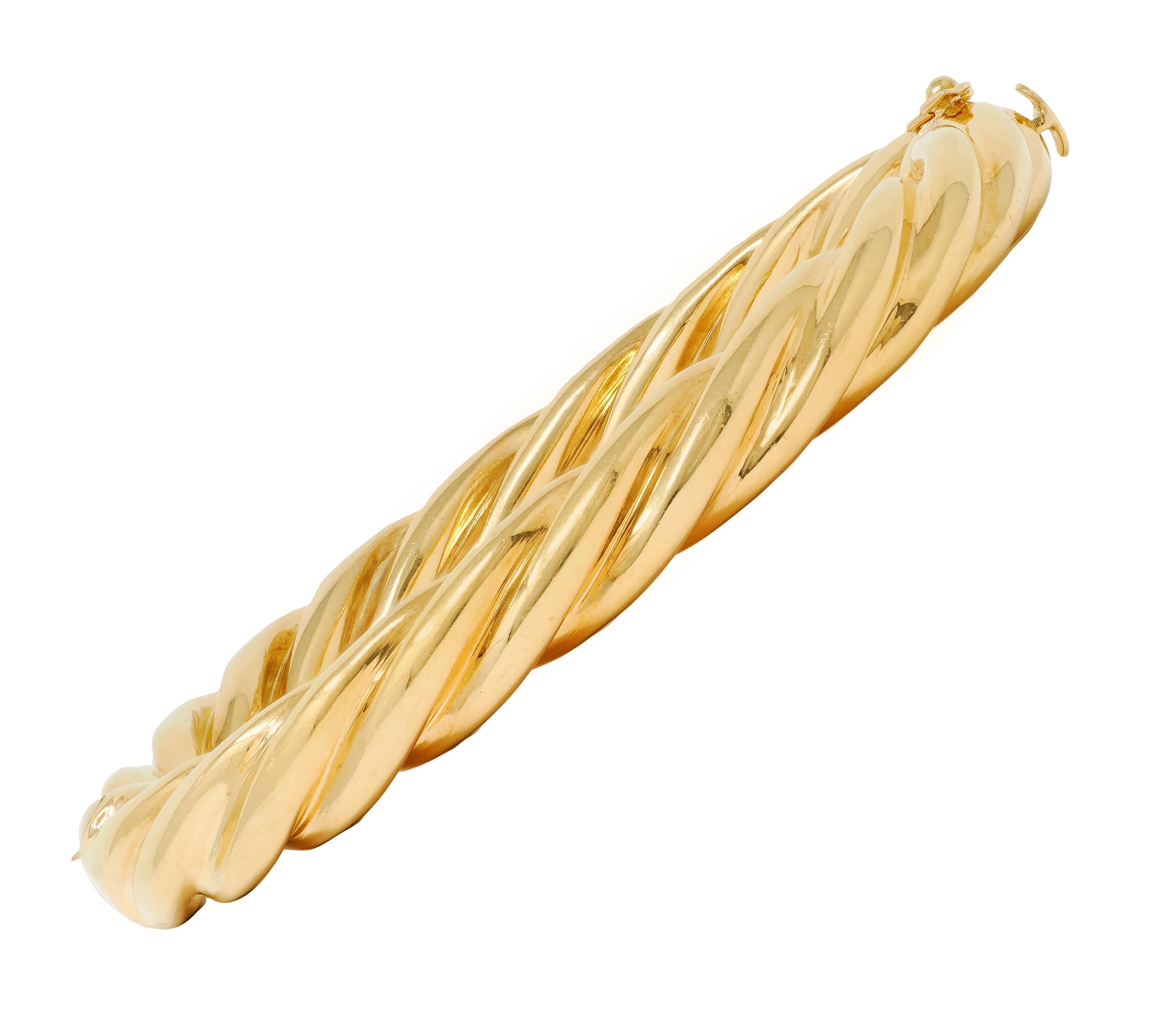Tiffany & Co. 18 Karat Yellow Gold Vintage Twisted Rope Bangle Bracelet