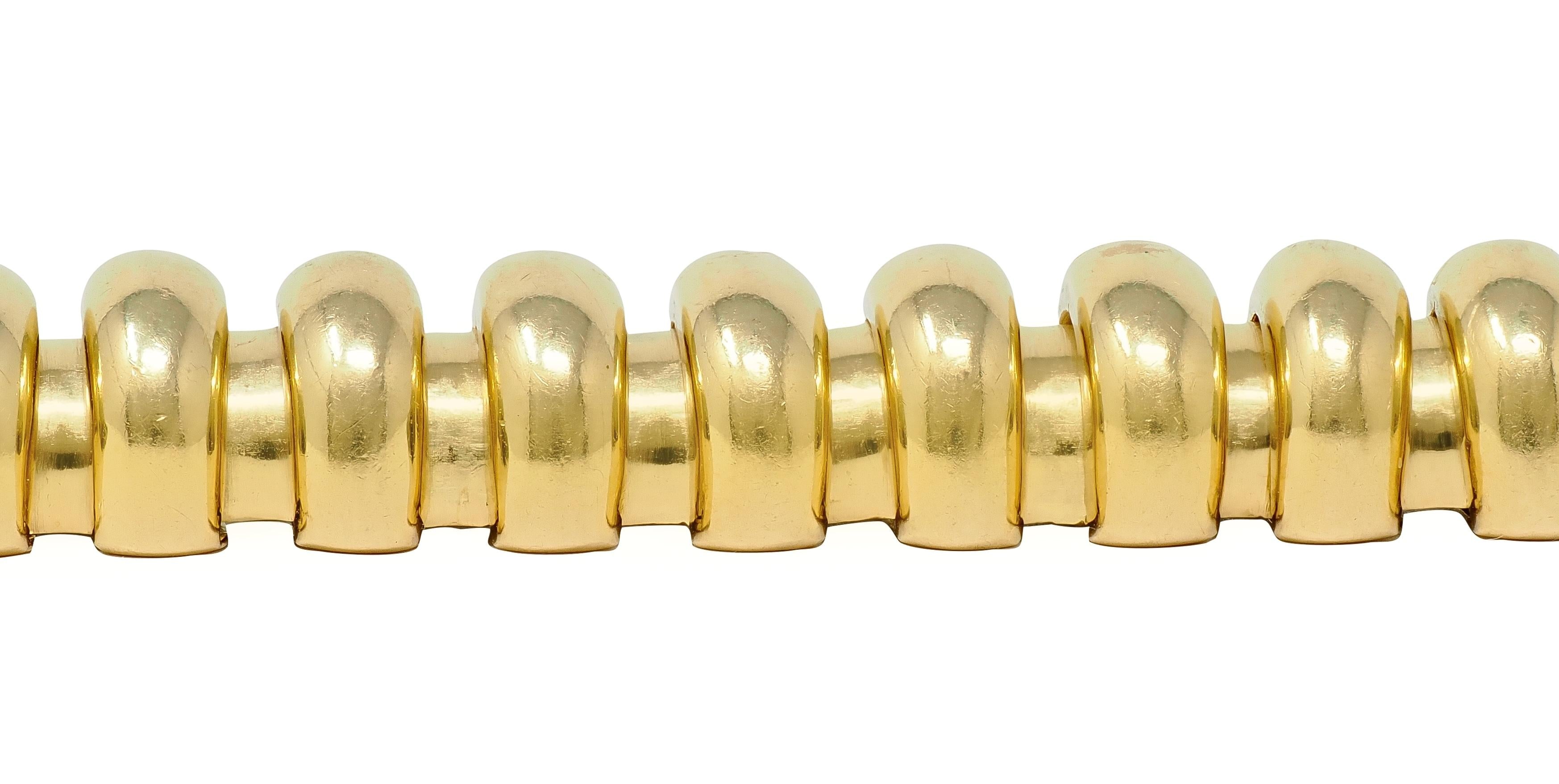 Tiffany & Co. Georges L'Enfant French 18K Yellow Gold Vintage Tubogas Bracelet