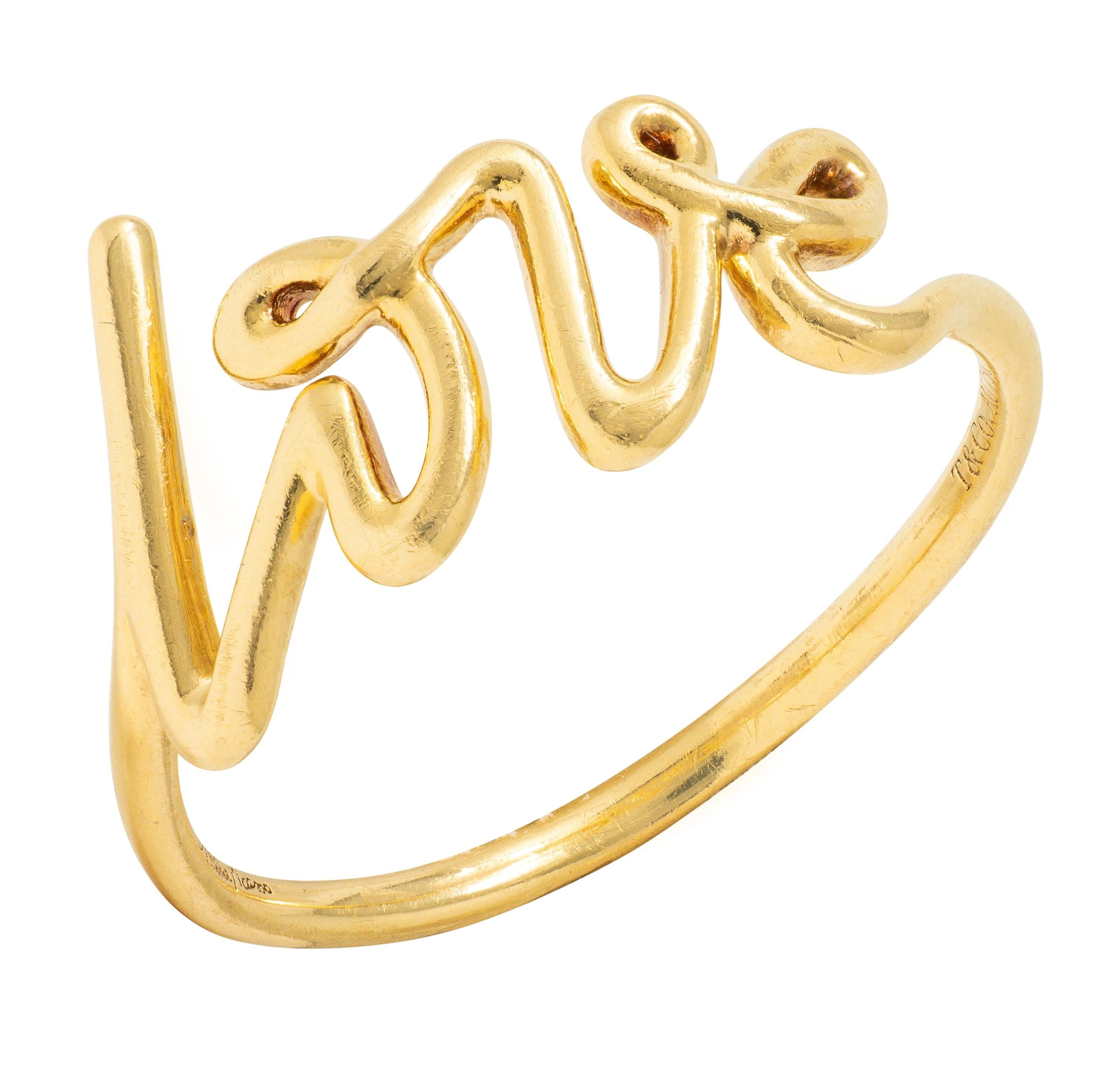 Tiffany & Co. Paloma Picasso Contemporary 18 Karat Yellow Gold Love Band Ring