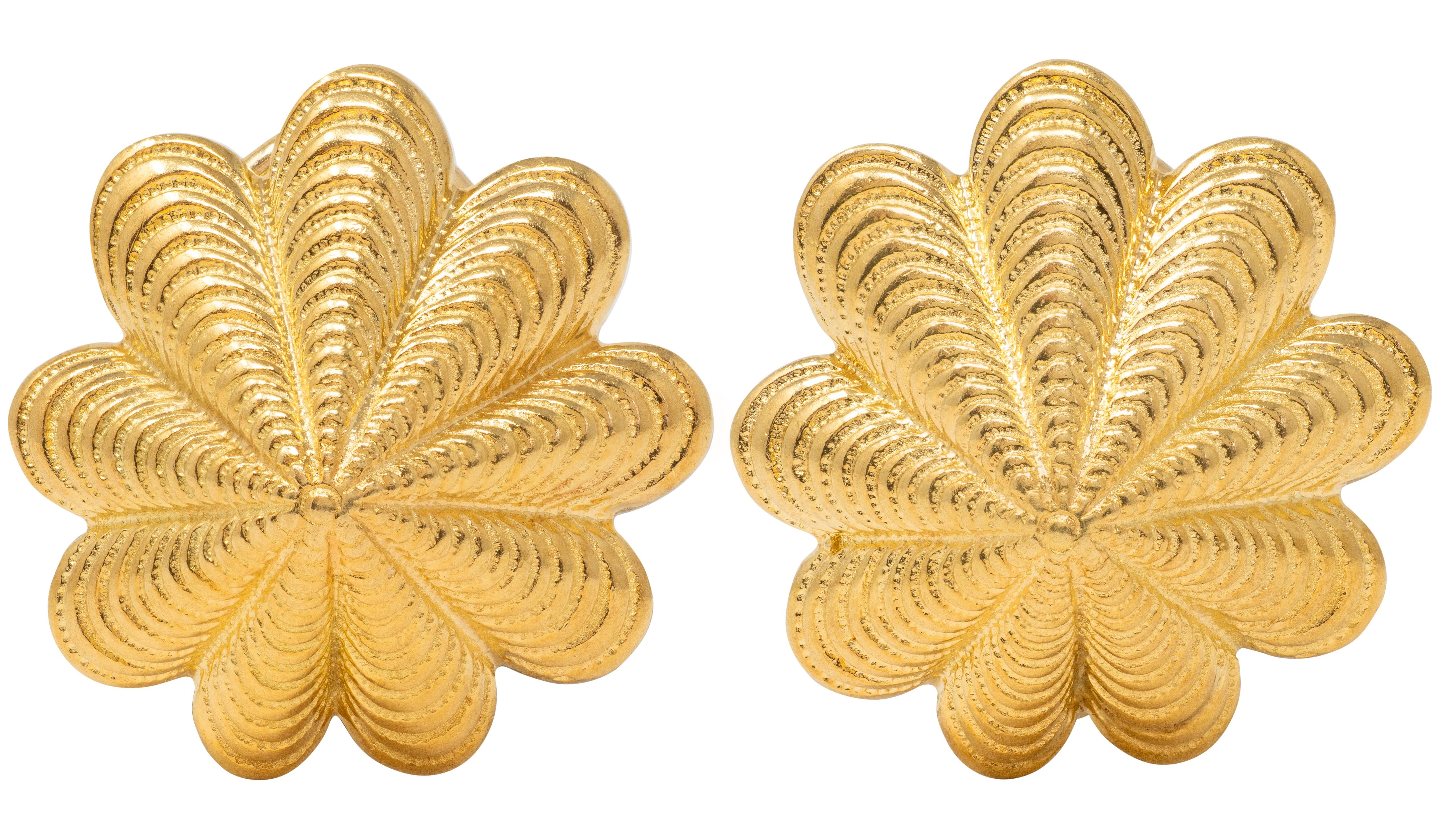 Tiffany & Co. Schlumberger 18K Yellow Gold Vintage Shell Ear-Clip Earrings