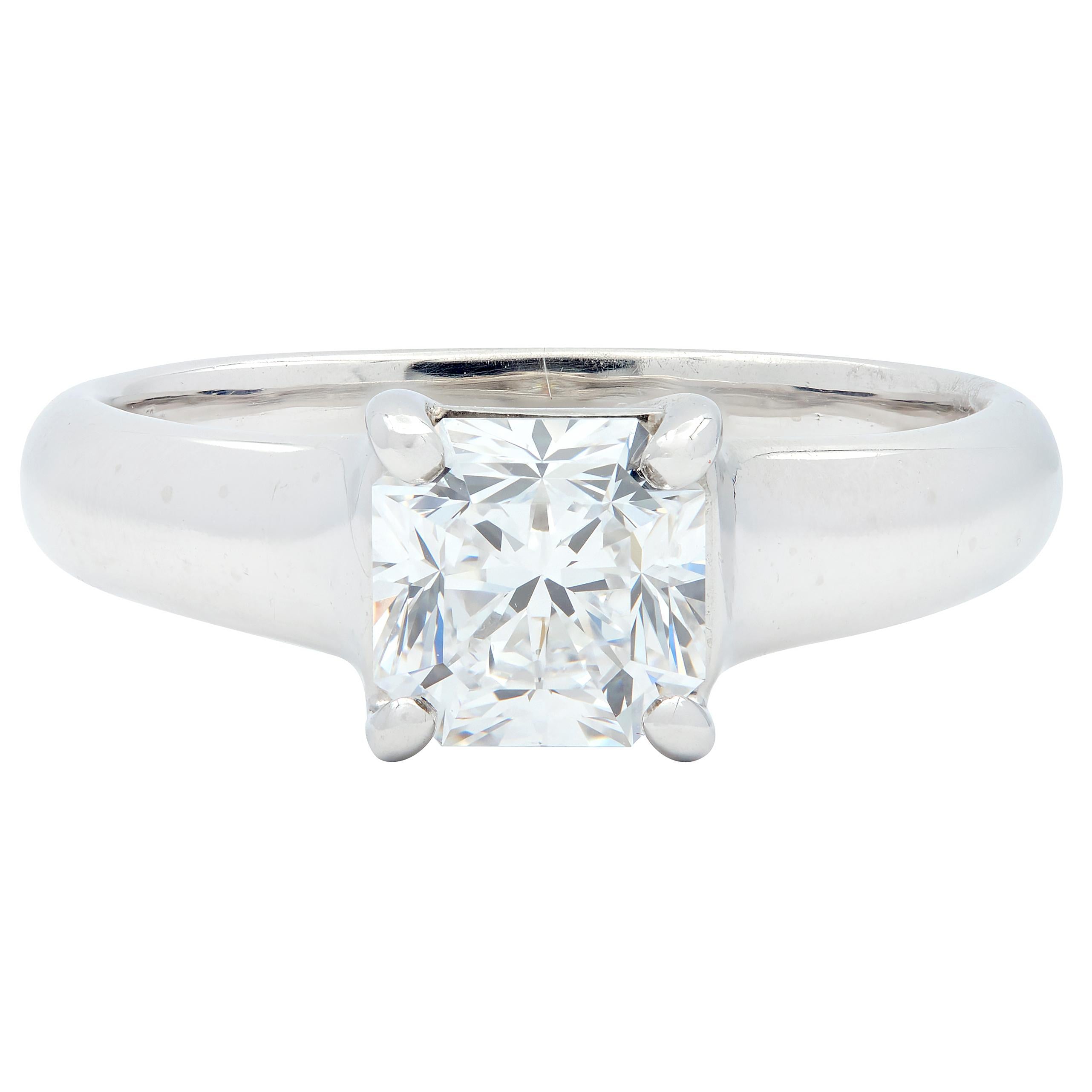 1999 Tiffany & Co. Lucida 1.12 CTW Diamond Platinum Vintage Engagement Ring