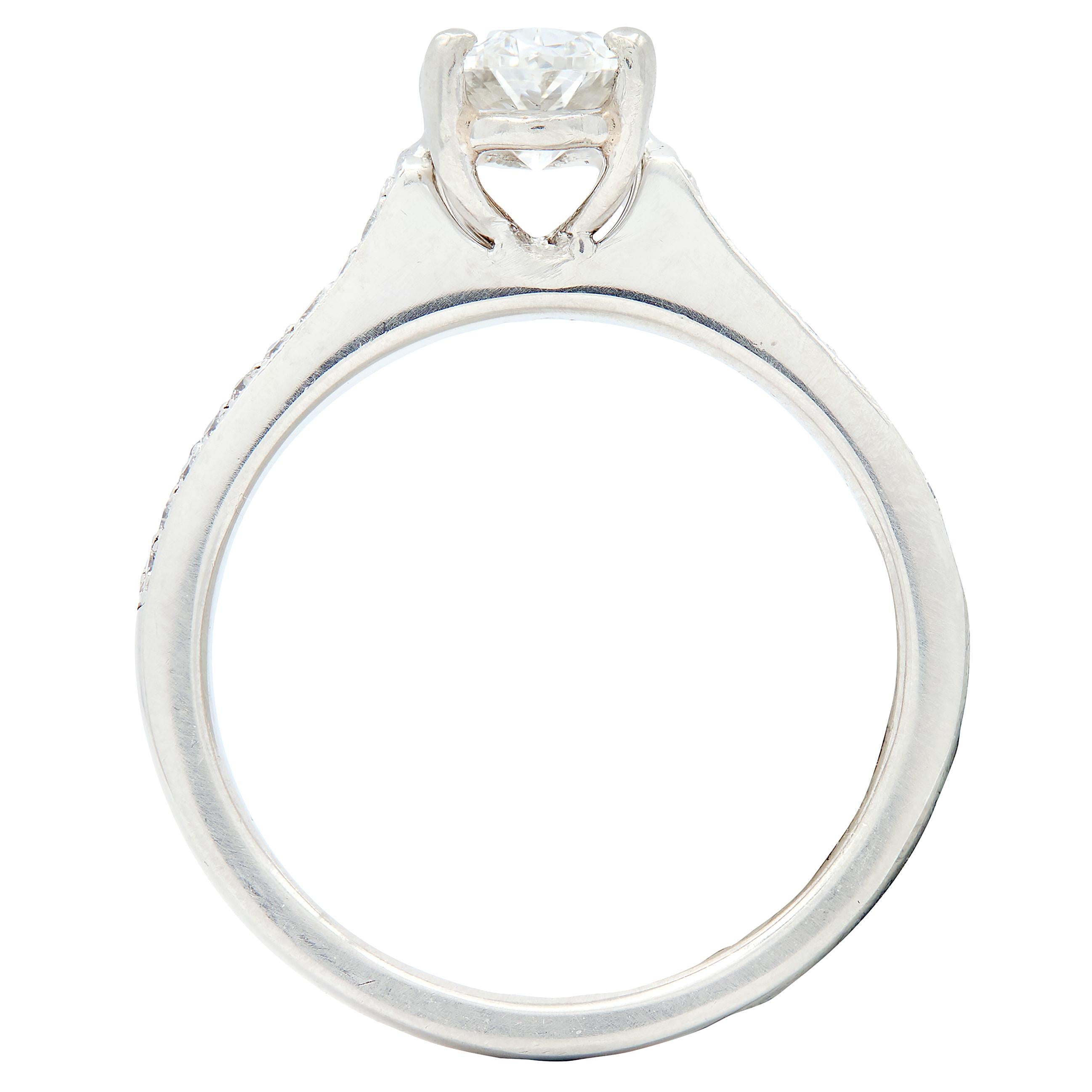 Contemporary Oval Cut 1.26 CTW Diamond Platinum Pavé Engagement Ring GIA