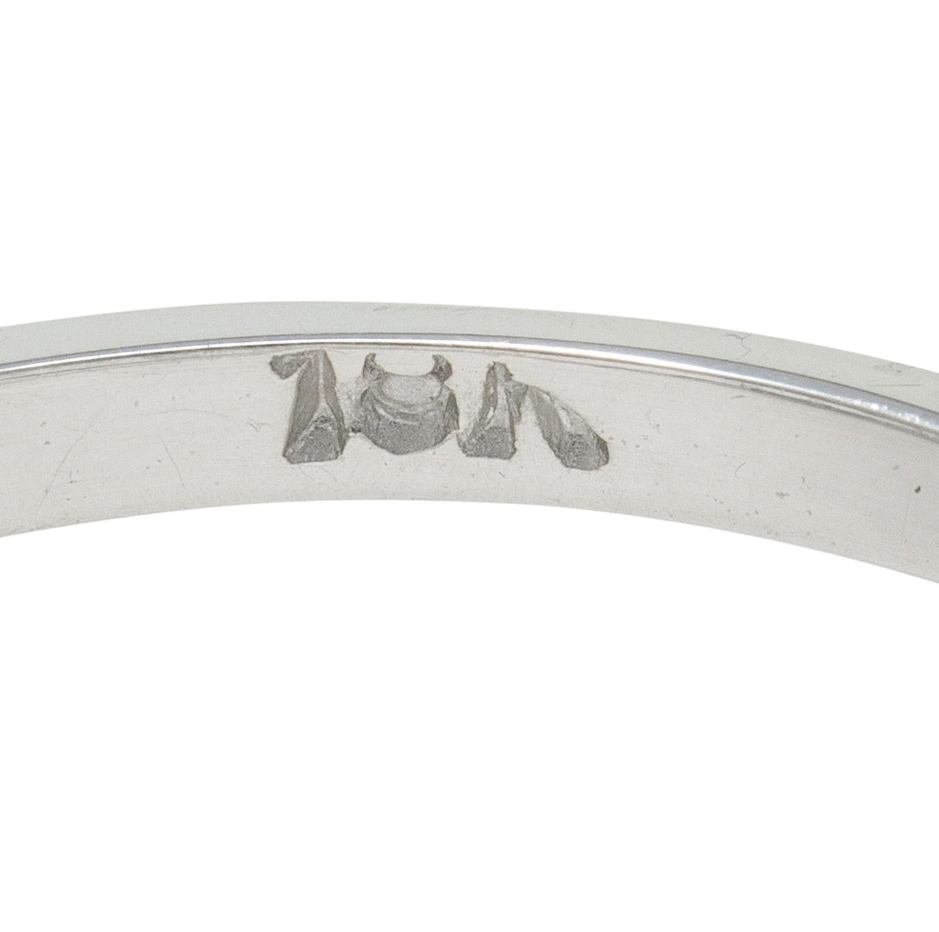 Art Deco 0.30 CTW Diamond 18K White Gold Square Form Vintage Engagement Ring