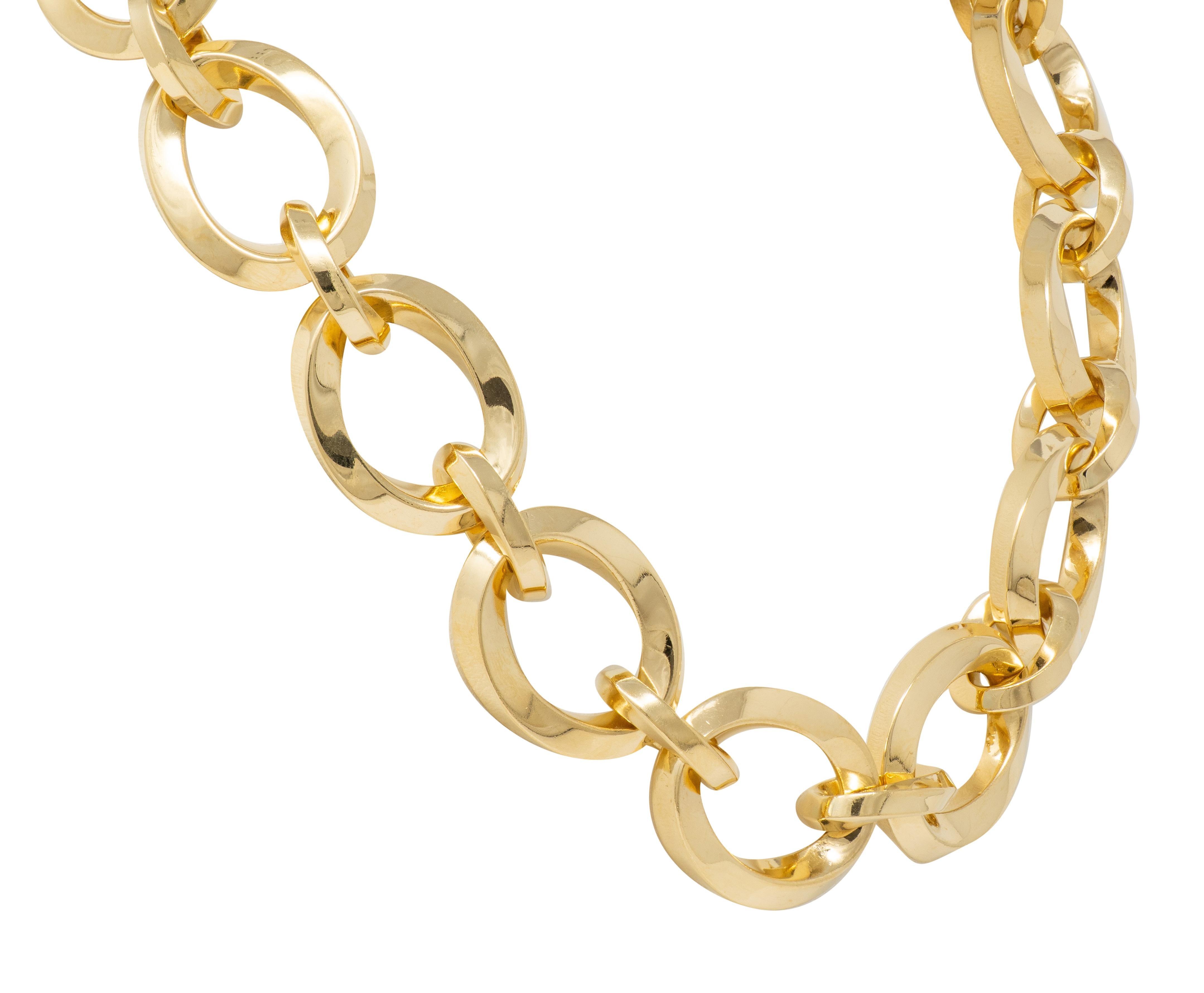 Tiffany & Co. 1980's 18 Karat Yellow Gold Twist Link Vintage Collar Necklace