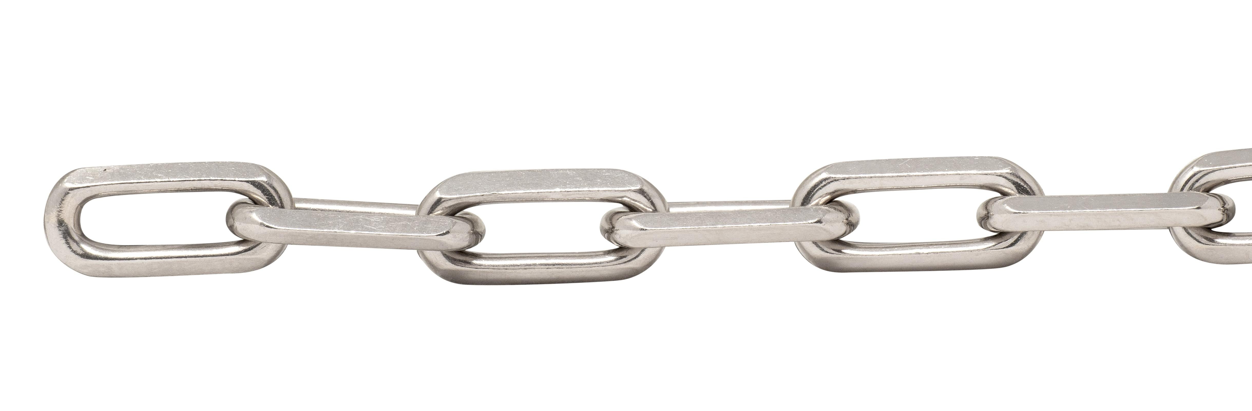 Cartier 2010's 18 Karat White Gold Paperclip Link Unisex Chain Bracelet