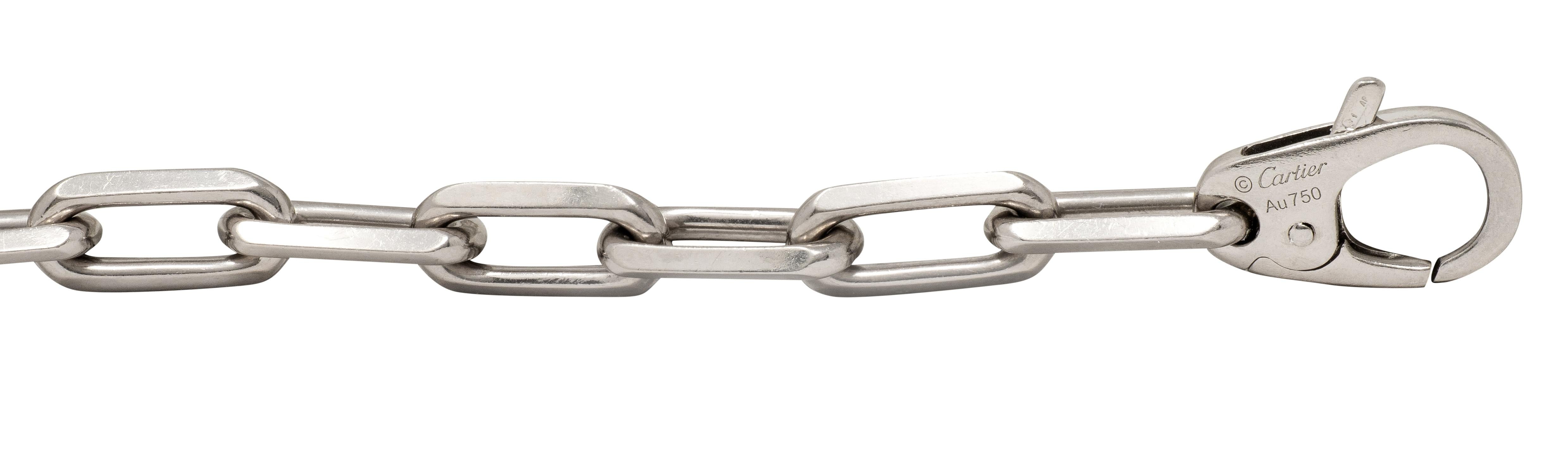Cartier 2010's 18 Karat White Gold Paperclip Link Unisex Chain Bracelet