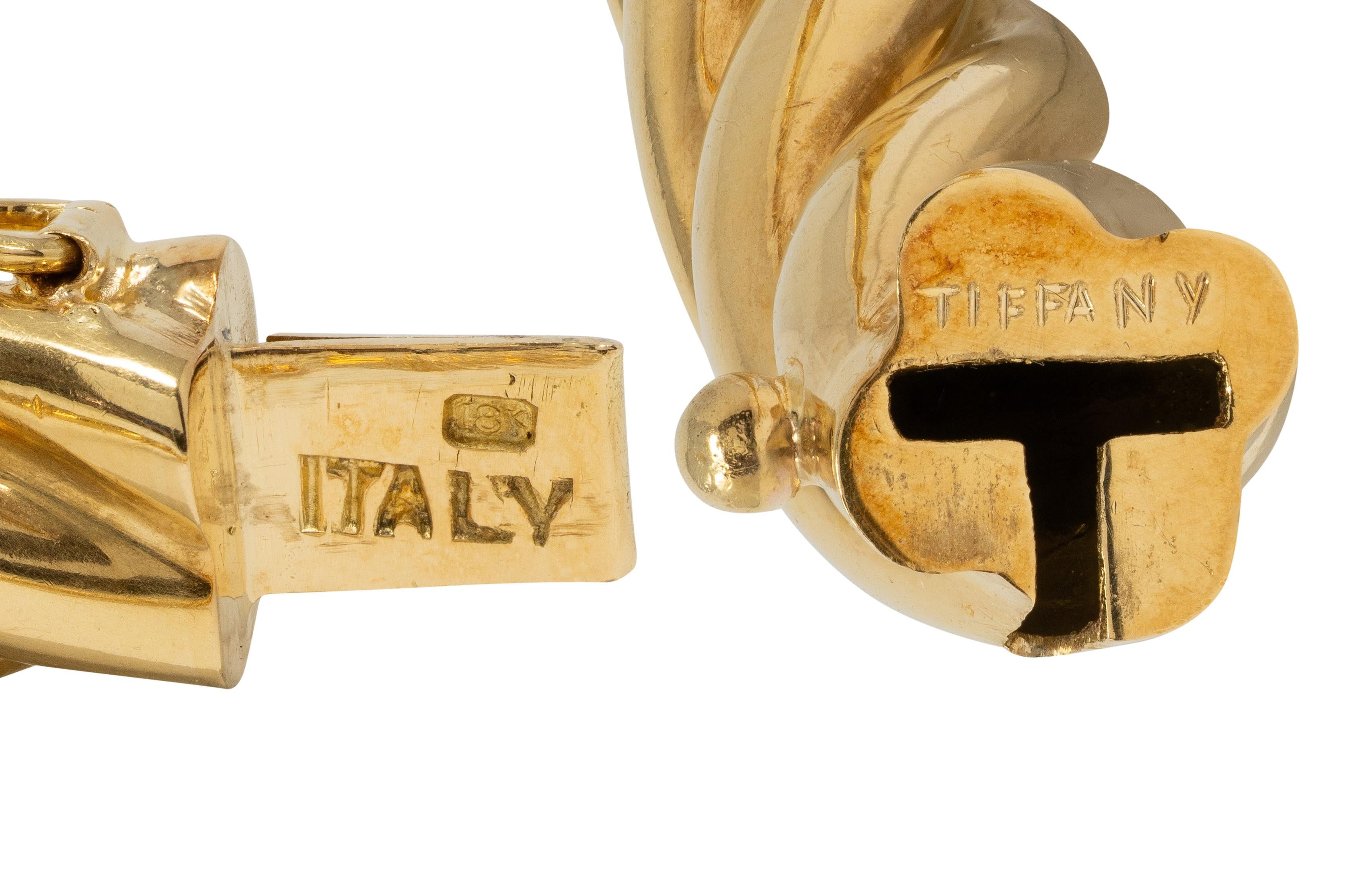 Tiffany & Co. 1990's 18 Karat Yellow Gold Vintage Twist Bangle Bracelet