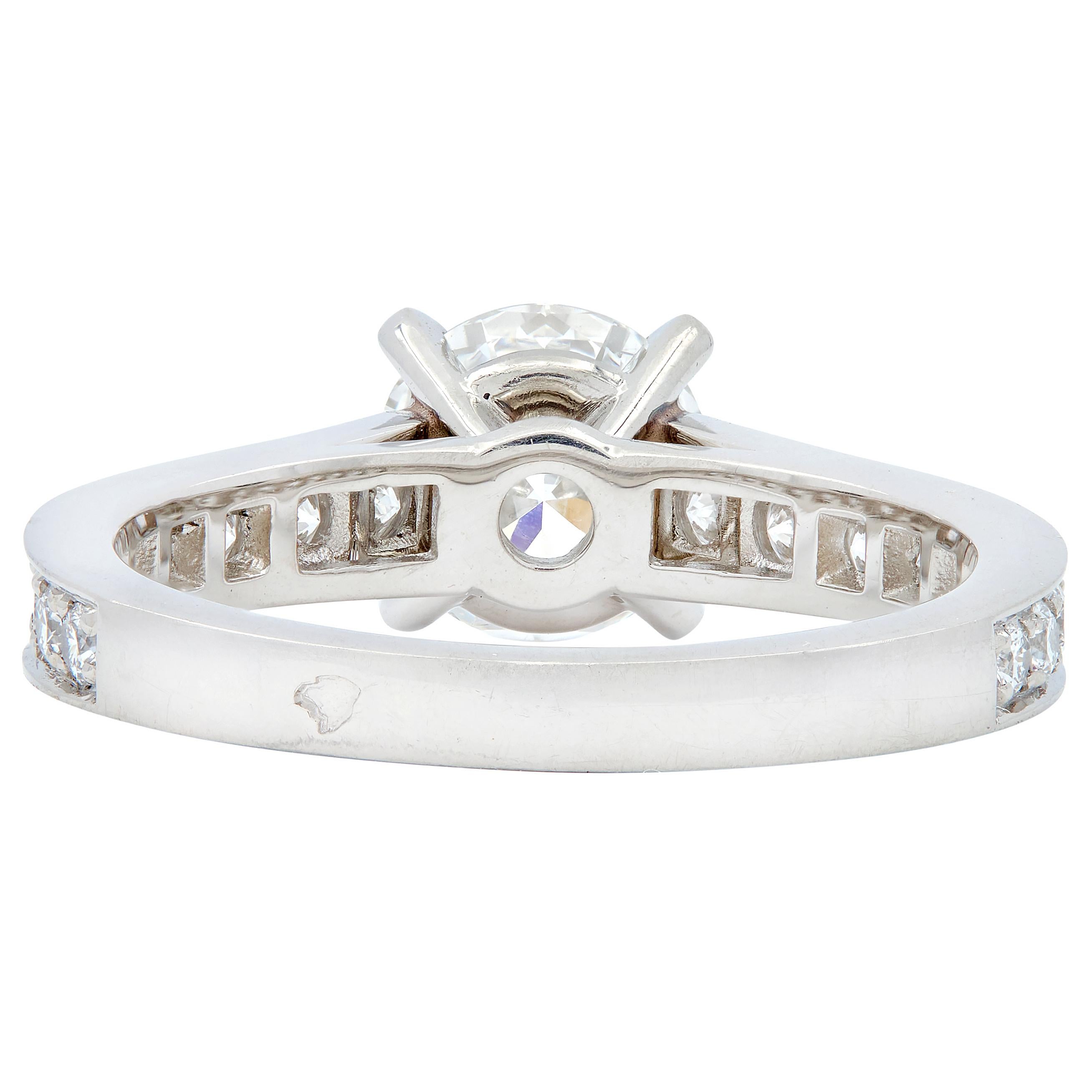 Cartier French 2.00 CTW Round Brilliant Cut Diamond Platinum Engagement Ring GIA