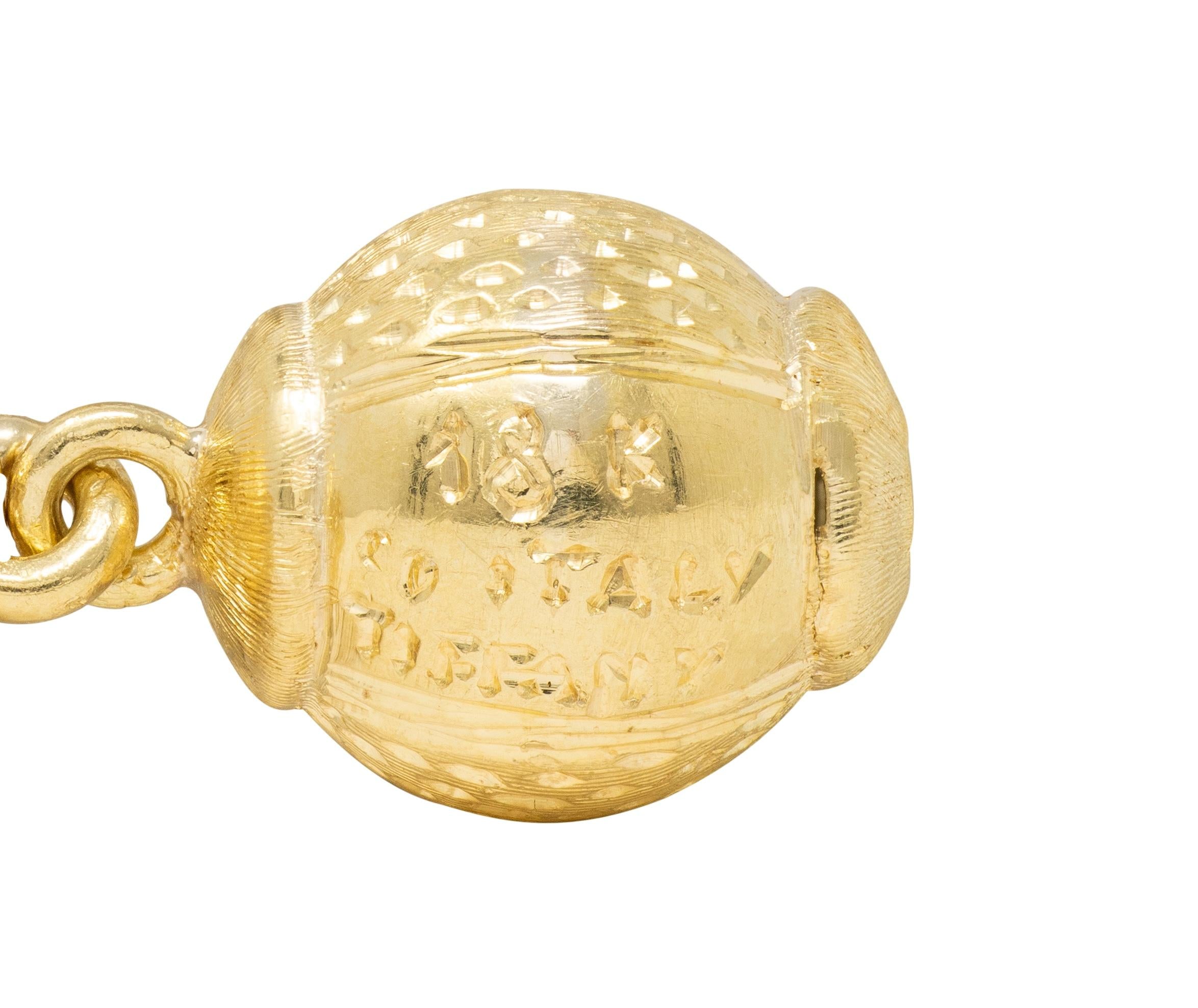 Tiffany & Co. 1960's 18 Karat Yellow Gold Vintage Textured Sphere Bead Necklace