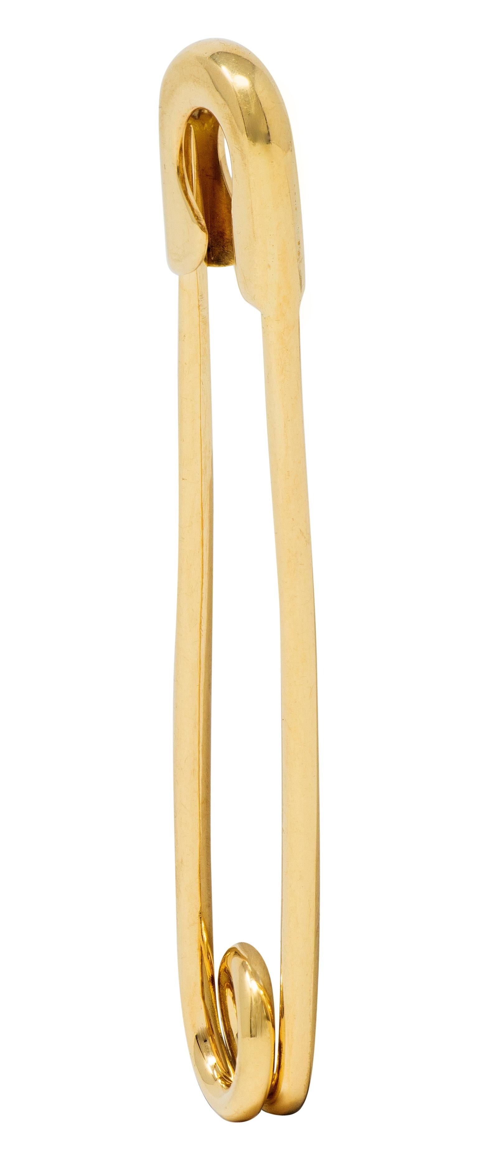 Bulgari 1970's 18 Karat Yellow Gold Vintage Safety Pin Brooch