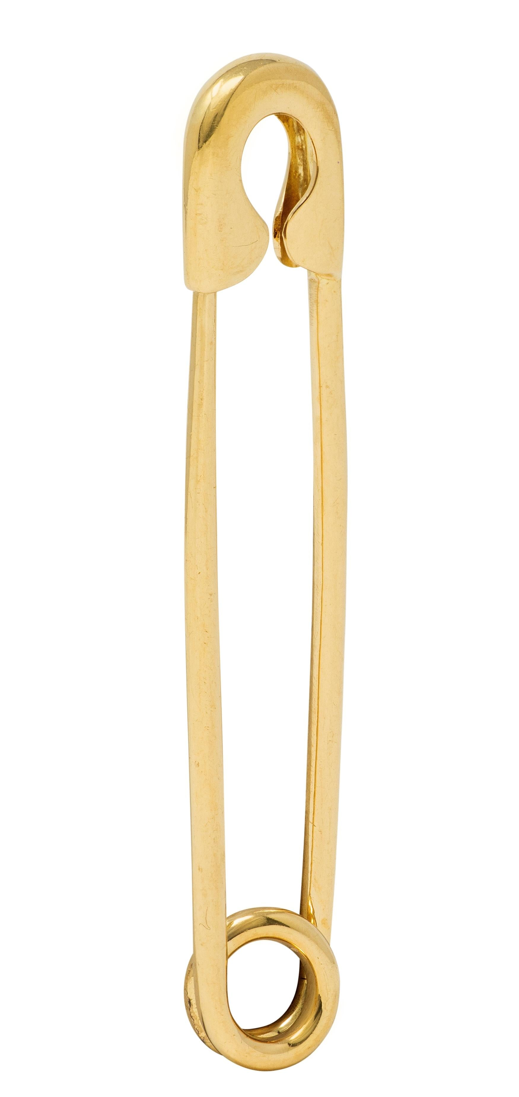 Bulgari 1970's 18 Karat Yellow Gold Vintage Safety Pin Brooch