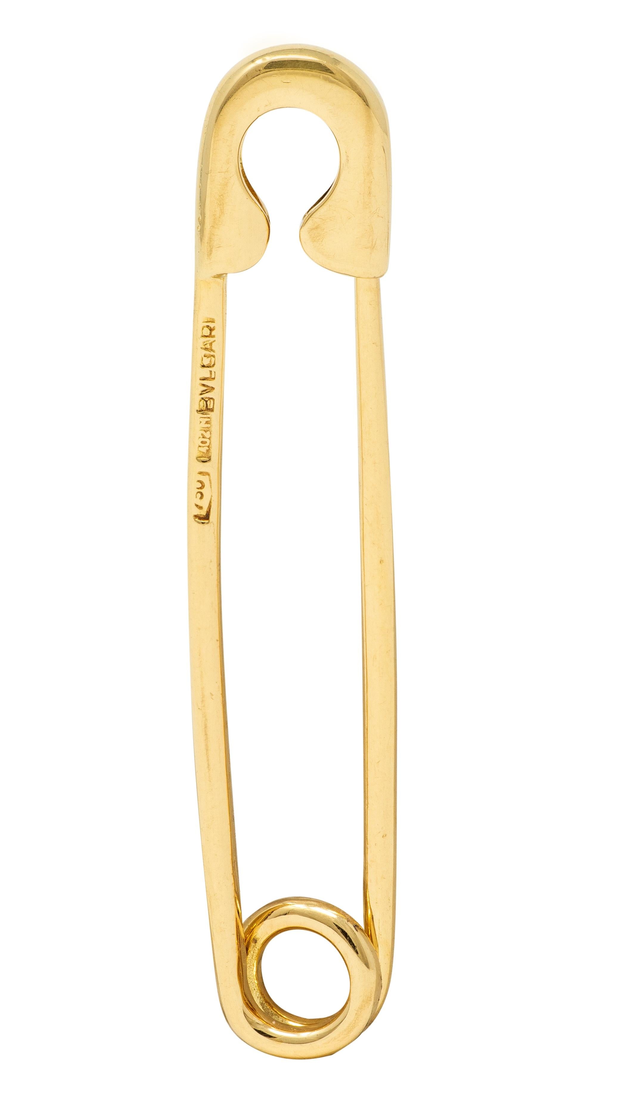 Bulgari 1970's 18 Karat Yellow Gold Vintage Safety Pin Brooch