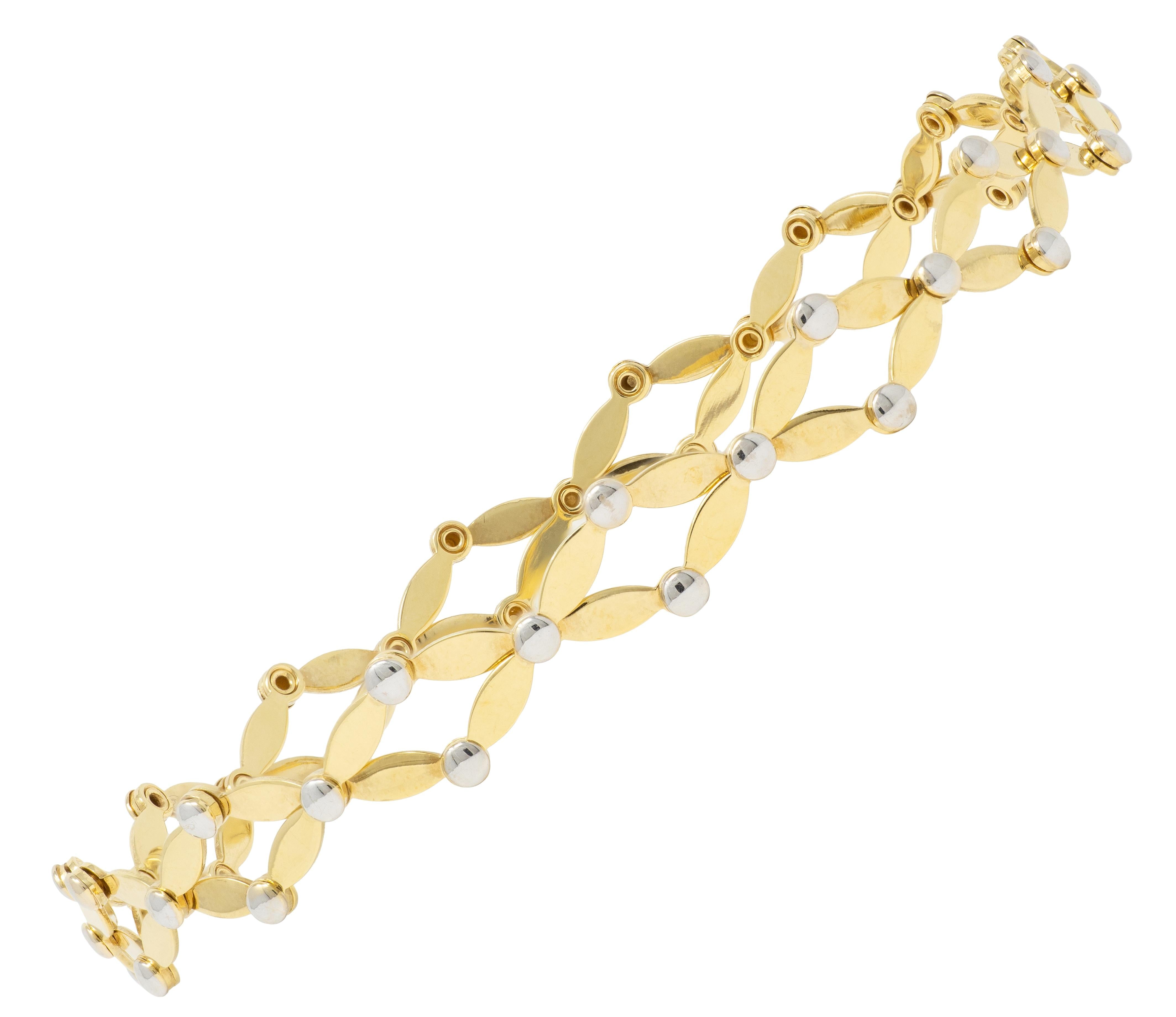 2000's 18 Karat Two-Tone Yellow Gold Expanding Universal Bracelet Ring