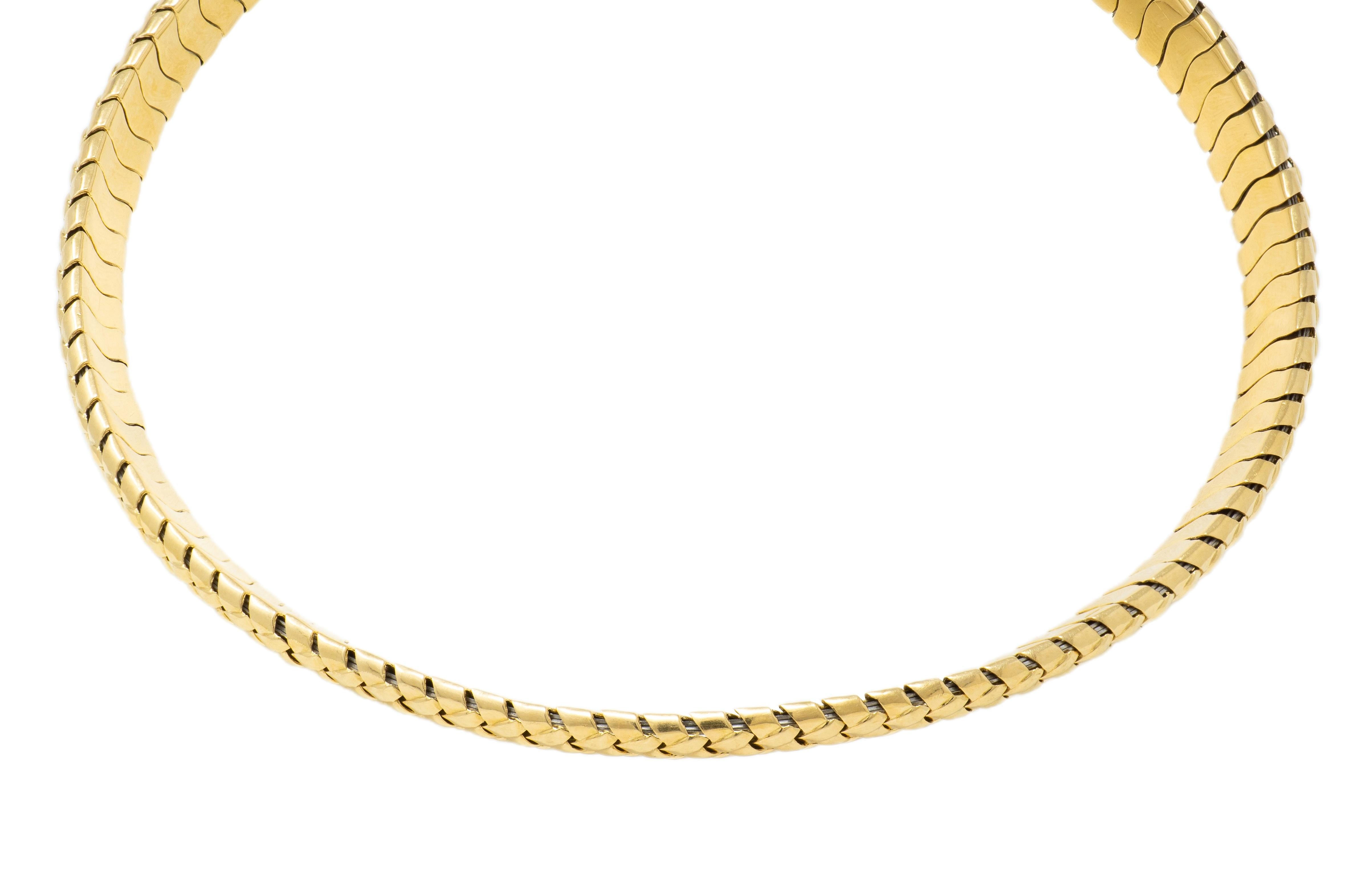Tiffany & Co. 1997 18 Karat Yellow Gold Vintage Woven Vannerie Collar Necklace
