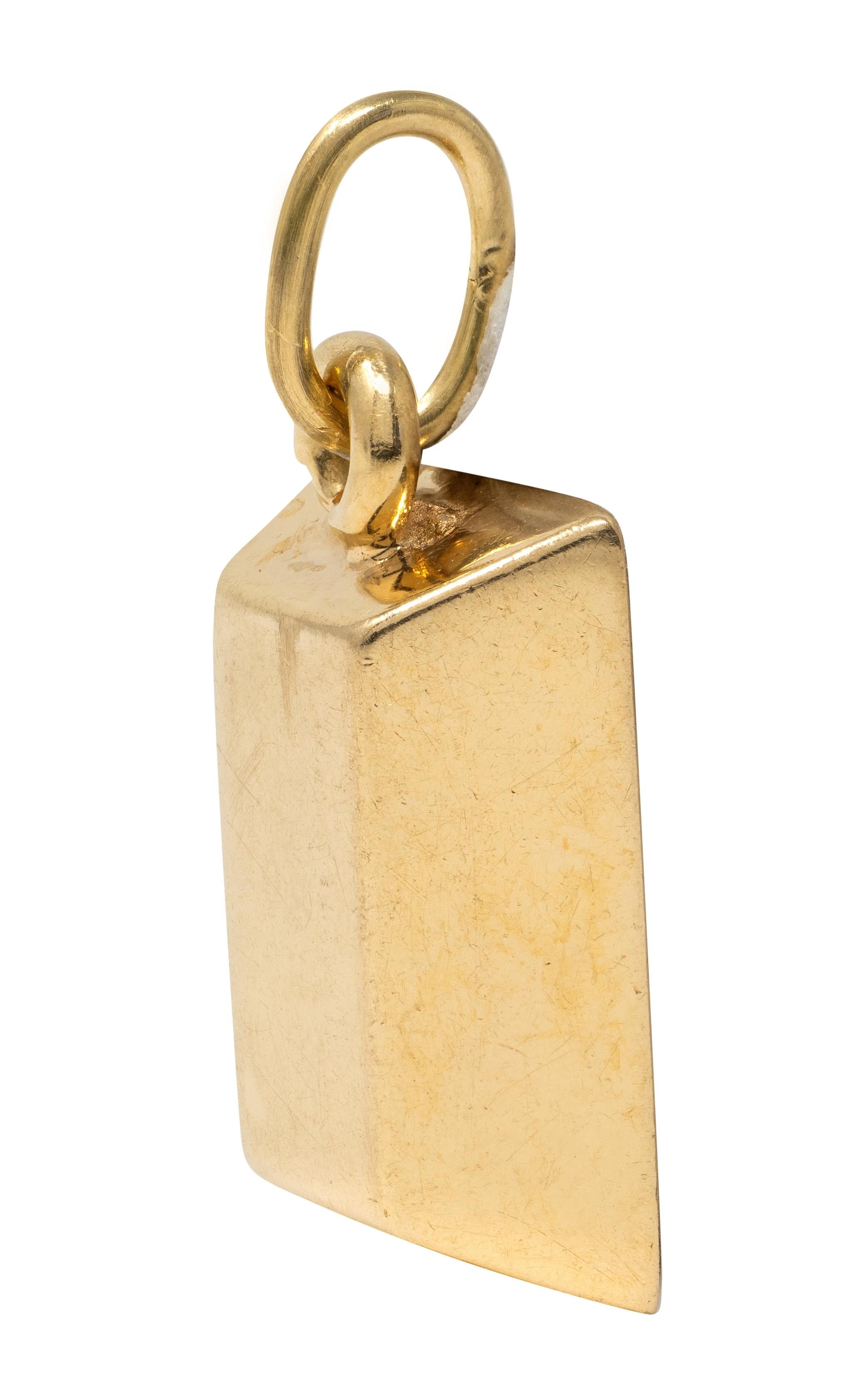 Cartier 1970's 18 Karat Gold Vintage 1/8 Ounce Gold Bar Ingot Pendant Charm
