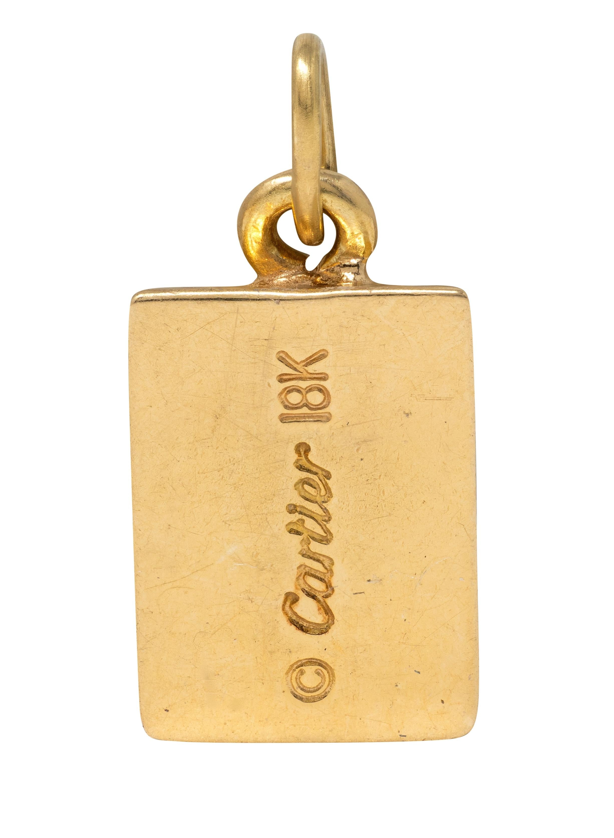 Cartier 1970's 18 Karat Gold Vintage 1/8 Ounce Gold Bar Ingot Pendant Charm