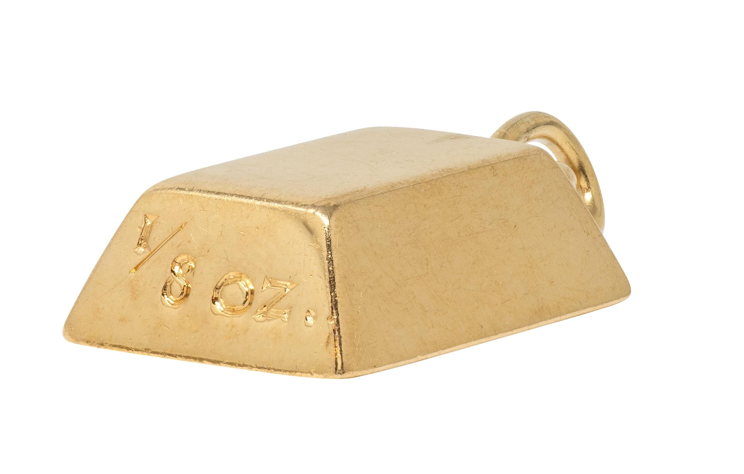 Cartier 1970's 18 Karat Gold Vintage 1/8 Ounce Gold Bar Ingot Pendant Charm