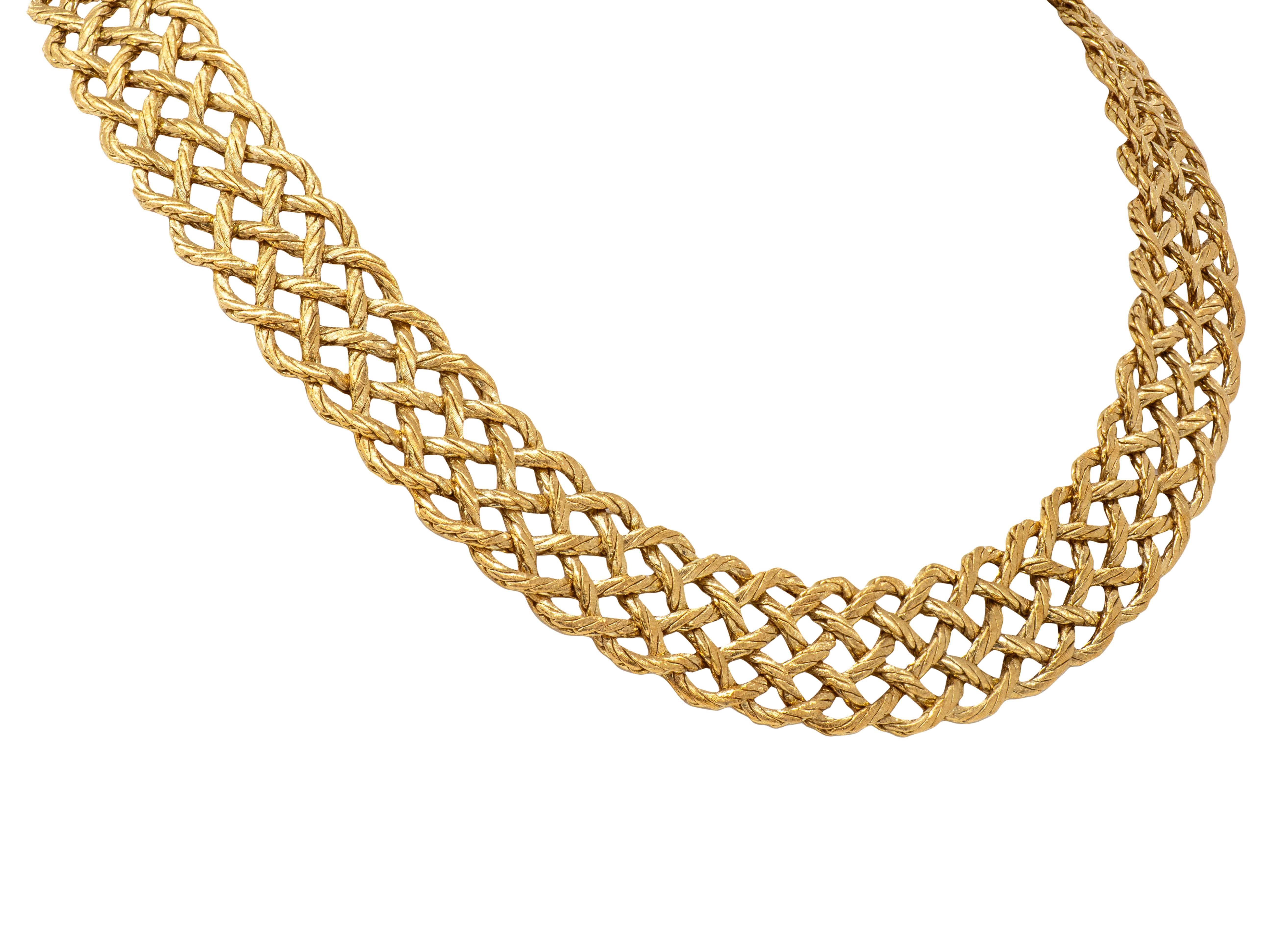 Buccellati 18 Karat Yellow Gold Woven Crepe De Chine Collar Necklace