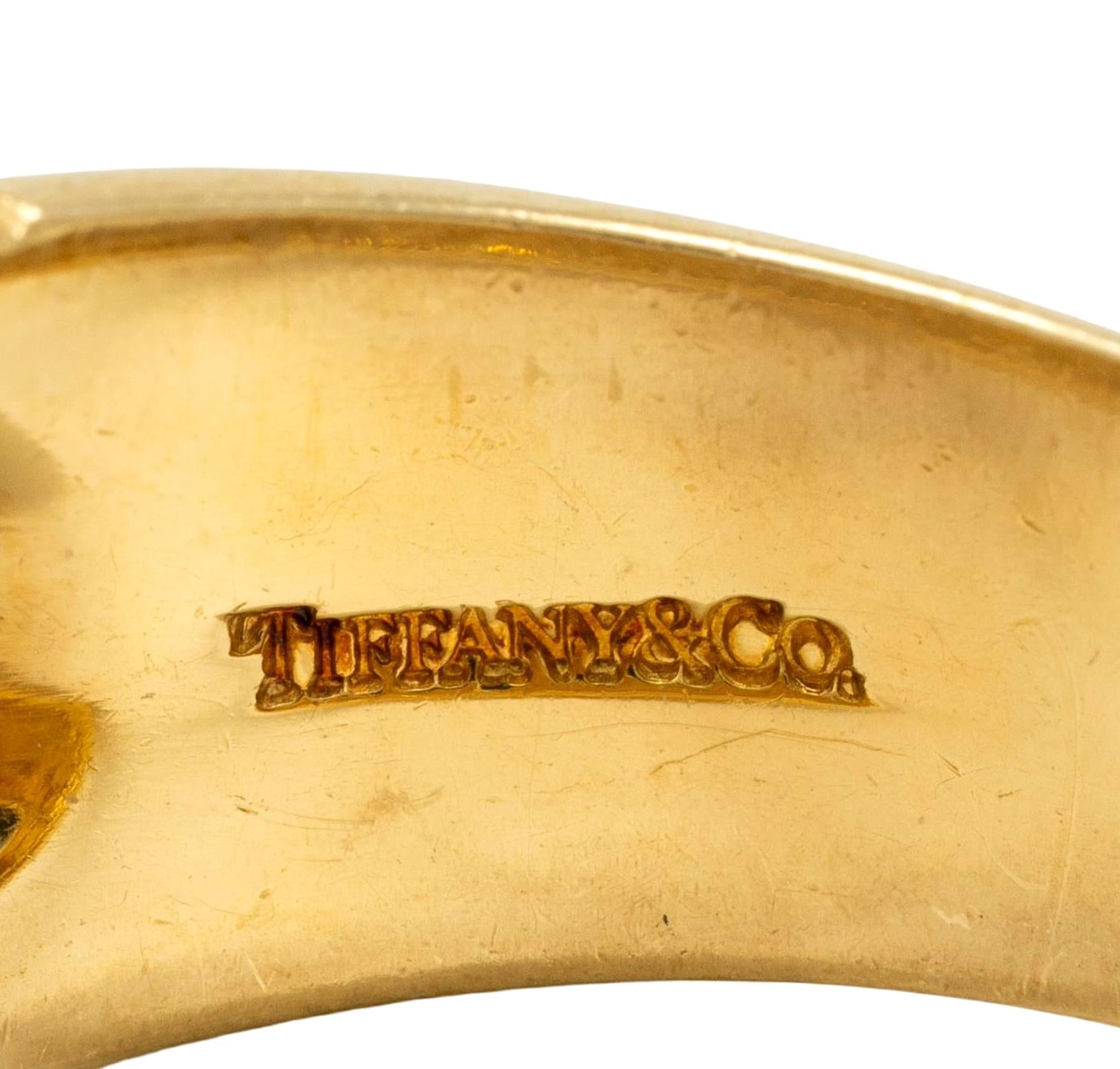 Tiffany & Co. 1998 18 Karat Yellow Gold Vintage Cordis Chevron Band Ring