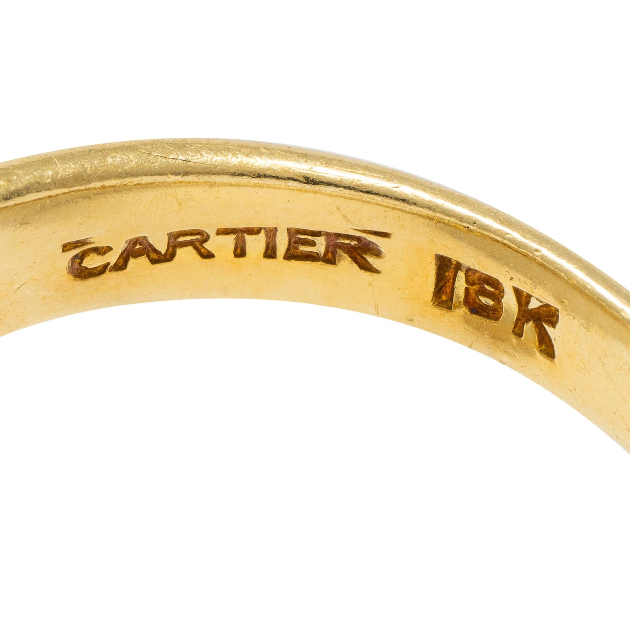 Cartier 1970's 18 Karat Two-Tone Yellow White Gold Vintage locking Loop Ring