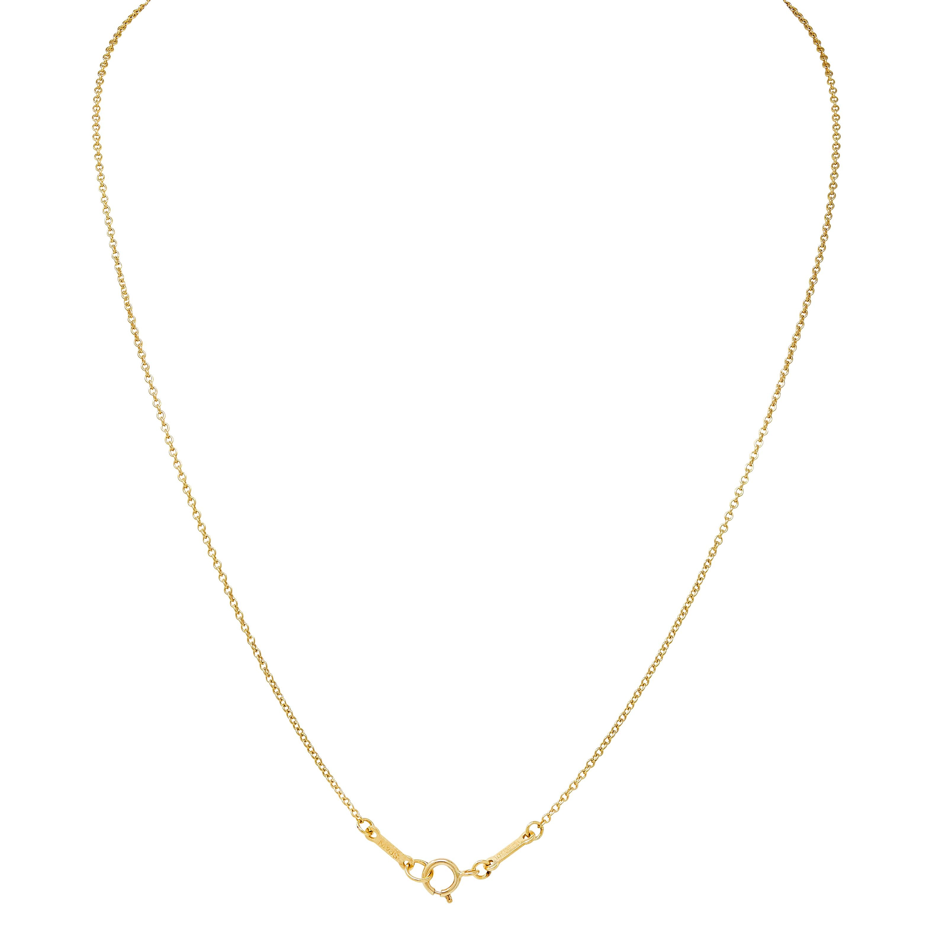 Tiffany & Co. Elsa Peretti 18K Yellow Gold Small Open Heart Pendant Necklace