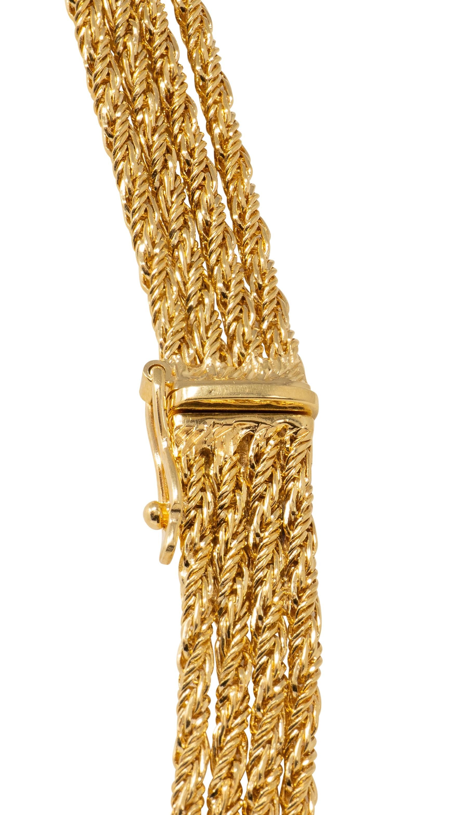 Tiffany & Co. 1990's Diamond 18K Gold Platinum Vintage Swagged Station Necklace