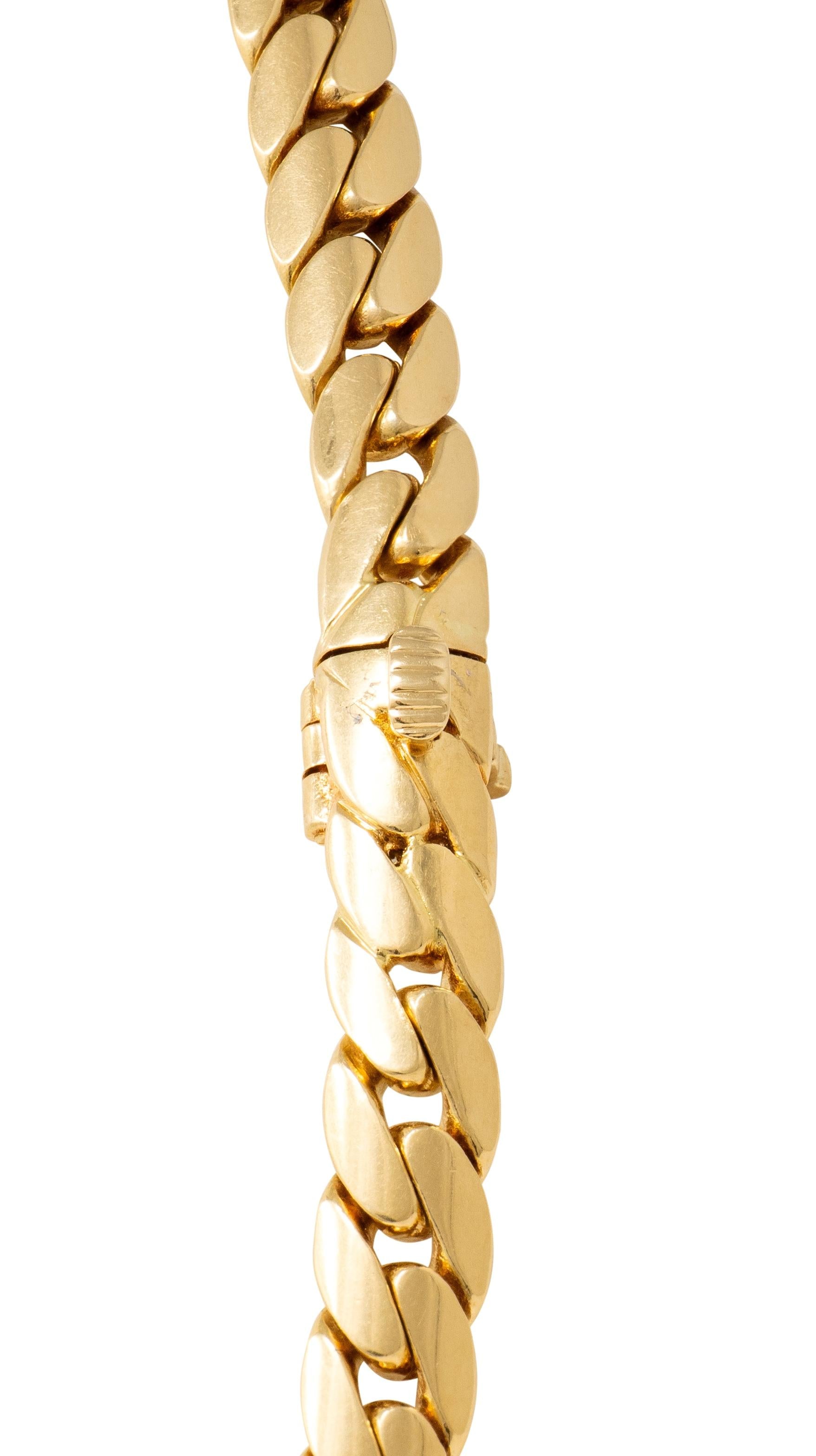 Cartier 1970's Diamond 18 Karat Yellow Gold Vintage Agrafe Station Necklace