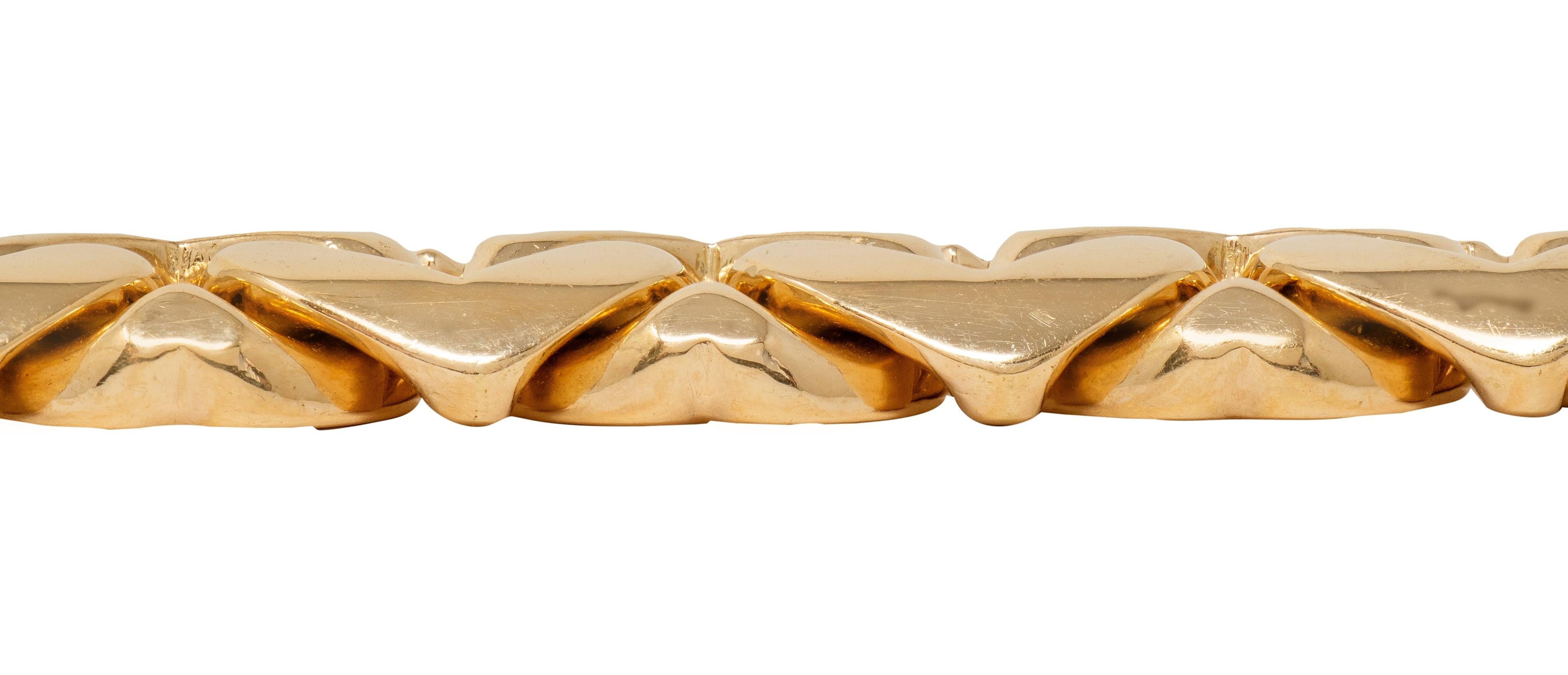 Bulgari 1970's 18 Karat Yellow Gold Vintage Chestnut Unisex Link Bracelet