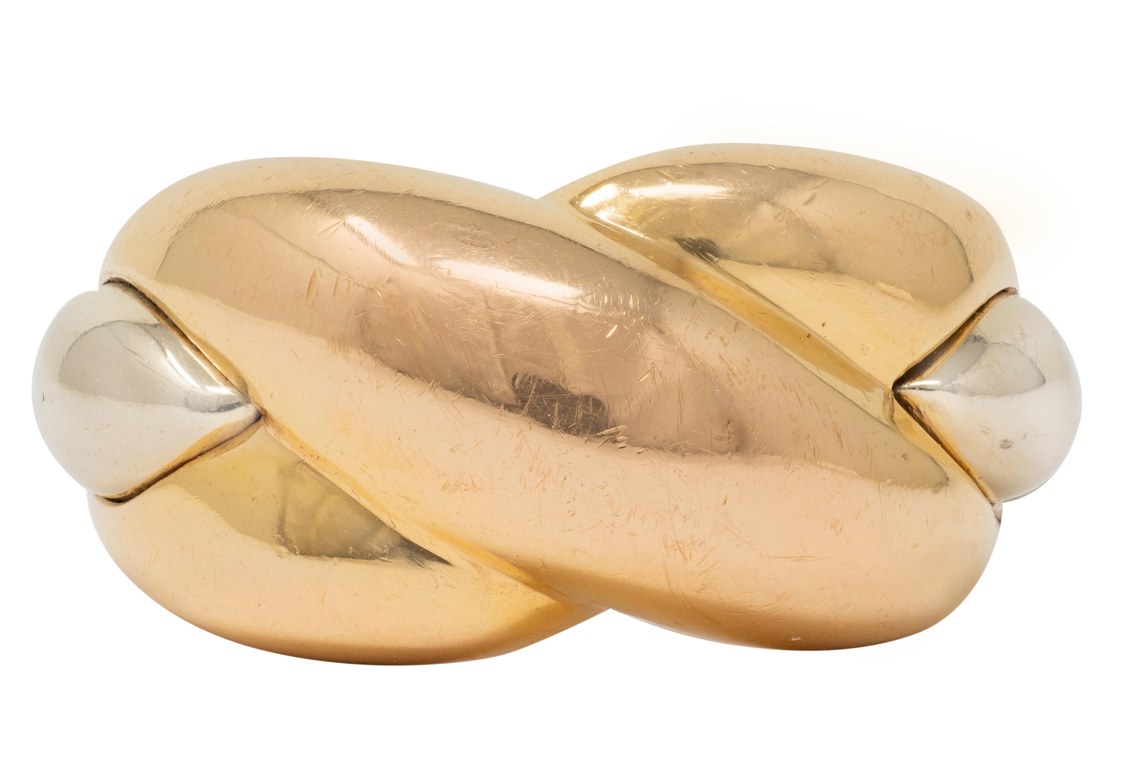 Cartier 1991 18 Karat Tri-Colored Gold Vintage Colisee Twist Ring