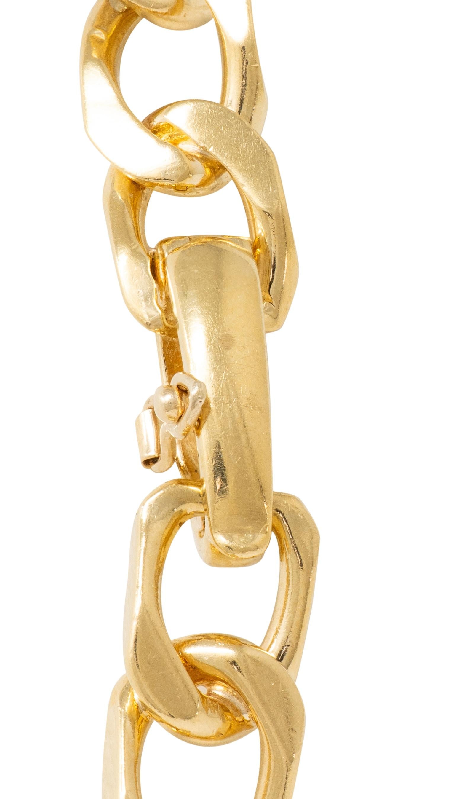 David Webb 1980's Diamond 18K Yellow Gold Platinum Vintage Pavé Station Necklace