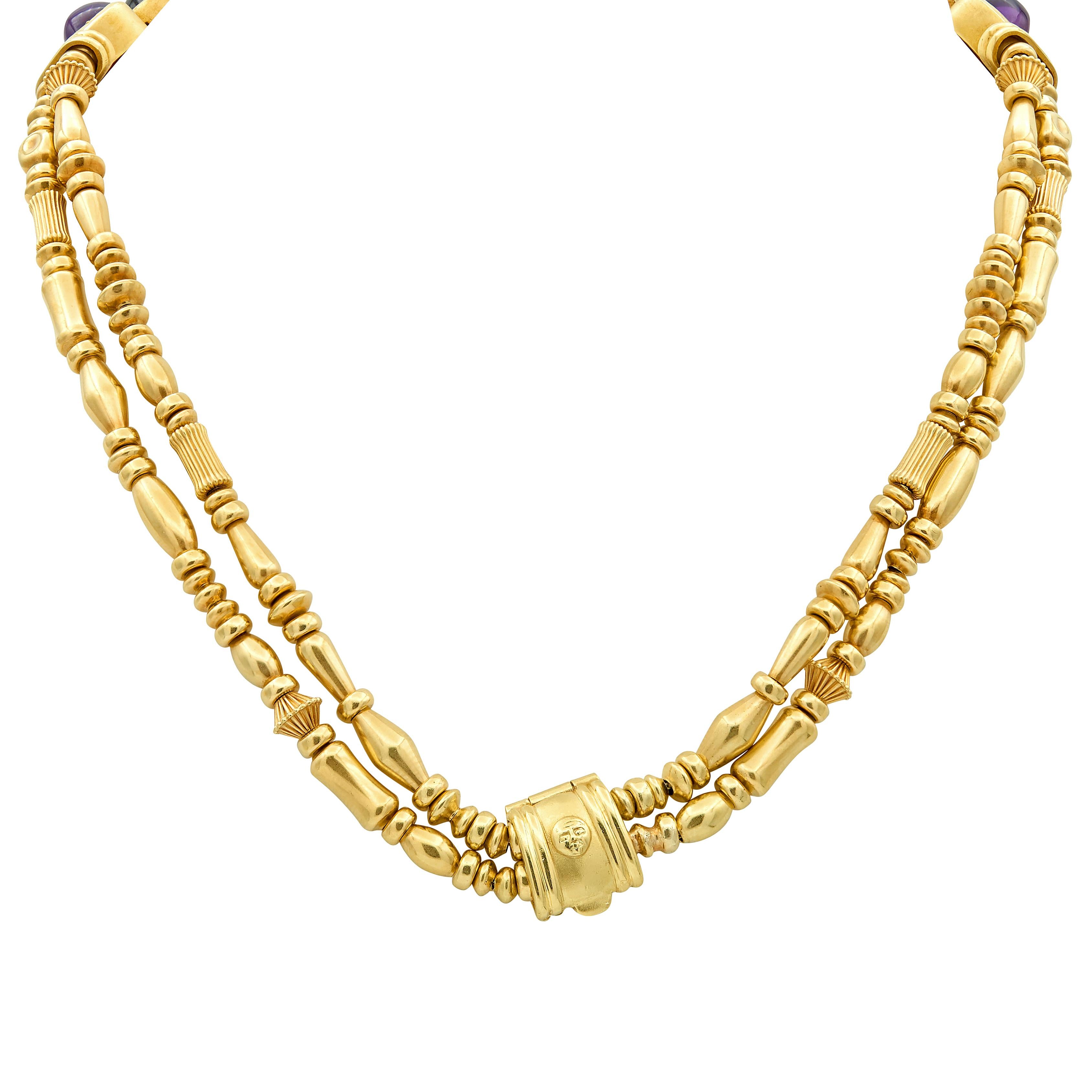 SeidenGang 1990's Diamond Multi-Gem 18K Gold Vintage Multi-Strand Necklace